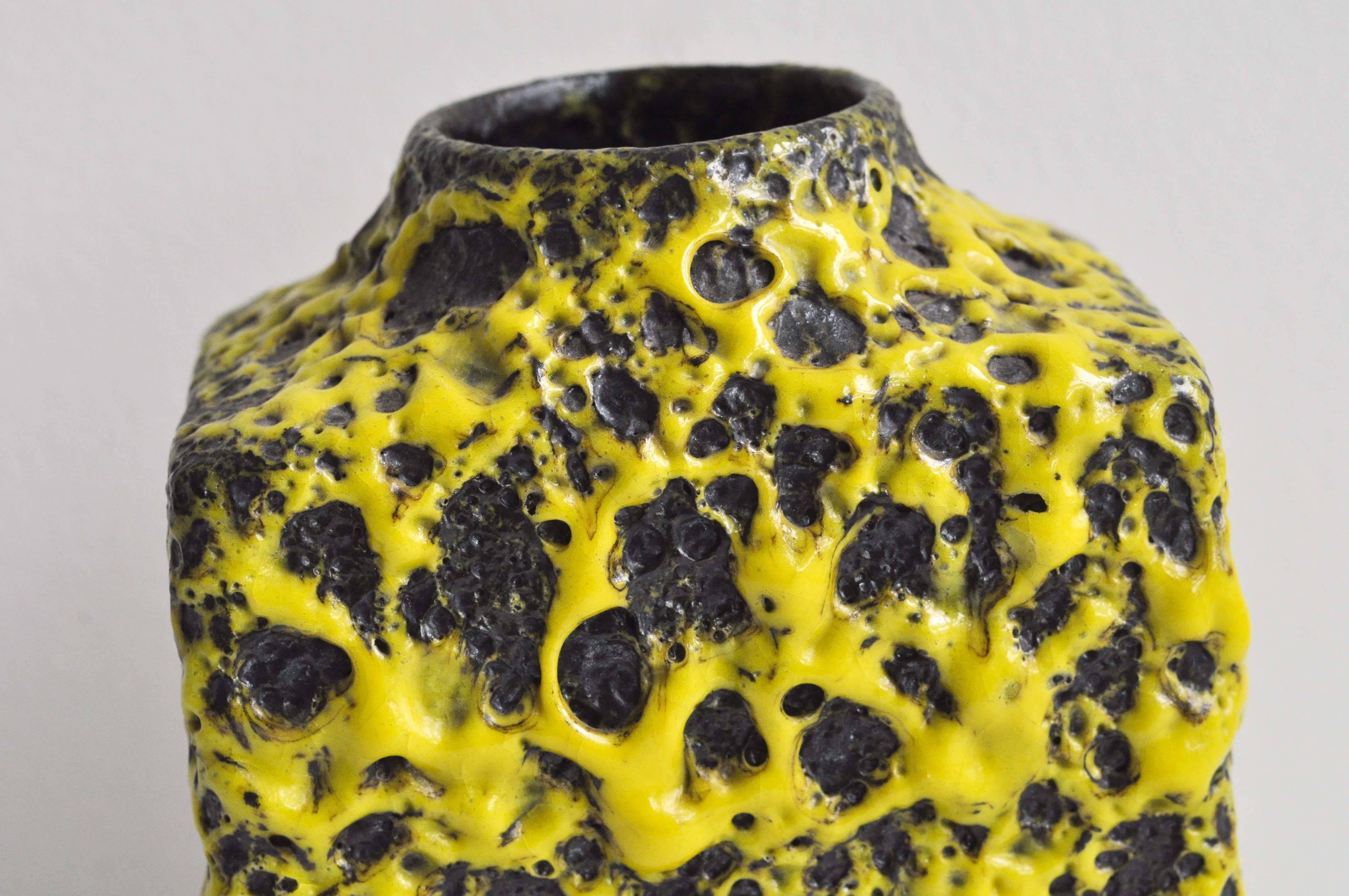 Late 20th Century Bright Yellow ES Keramik Fat Lava Vase, 1970s For Sale