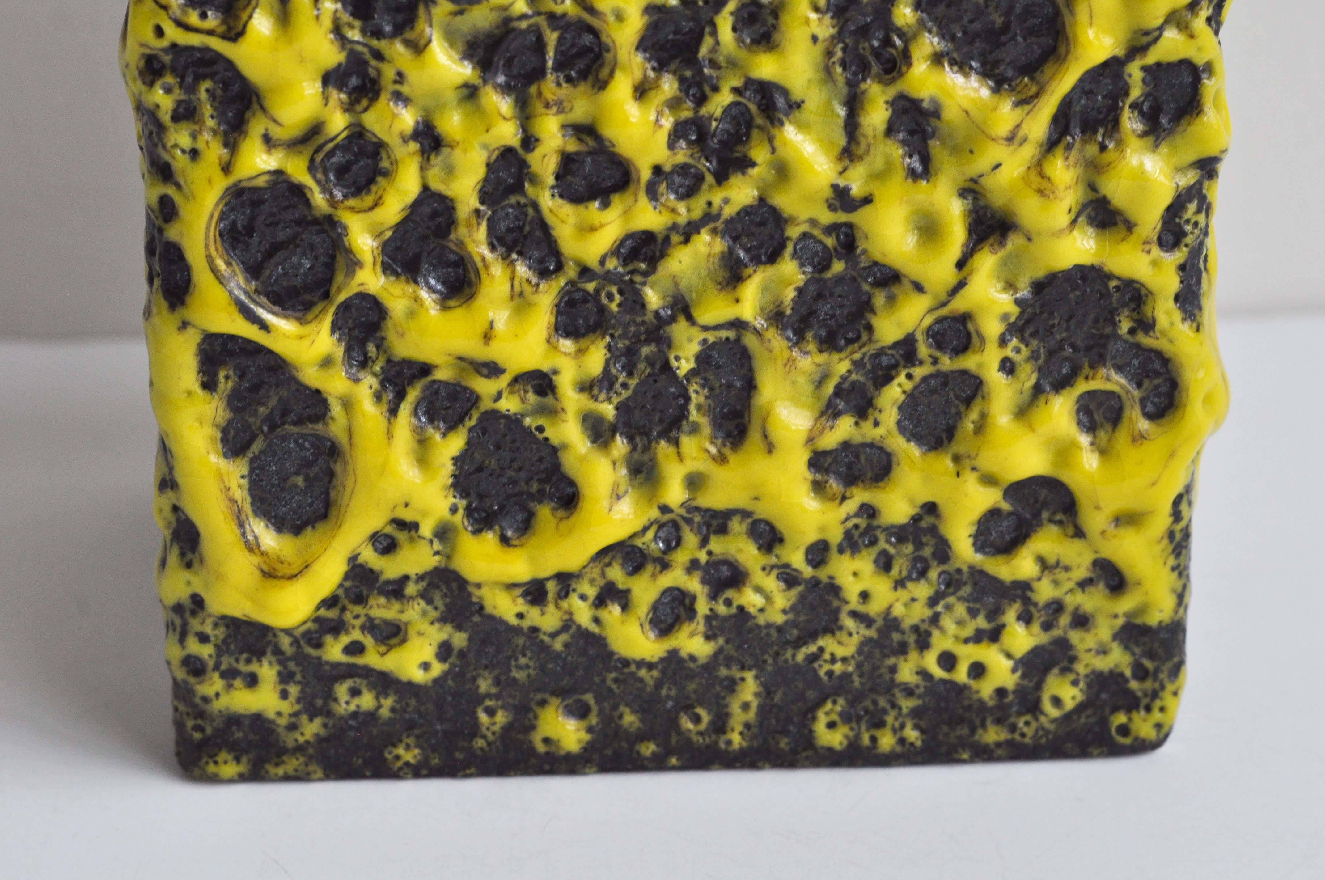 Ceramic Bright Yellow ES Keramik Fat Lava Vase, 1970s For Sale