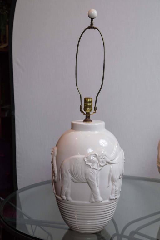 Ceramic Elephant Lamp at 1stDibs