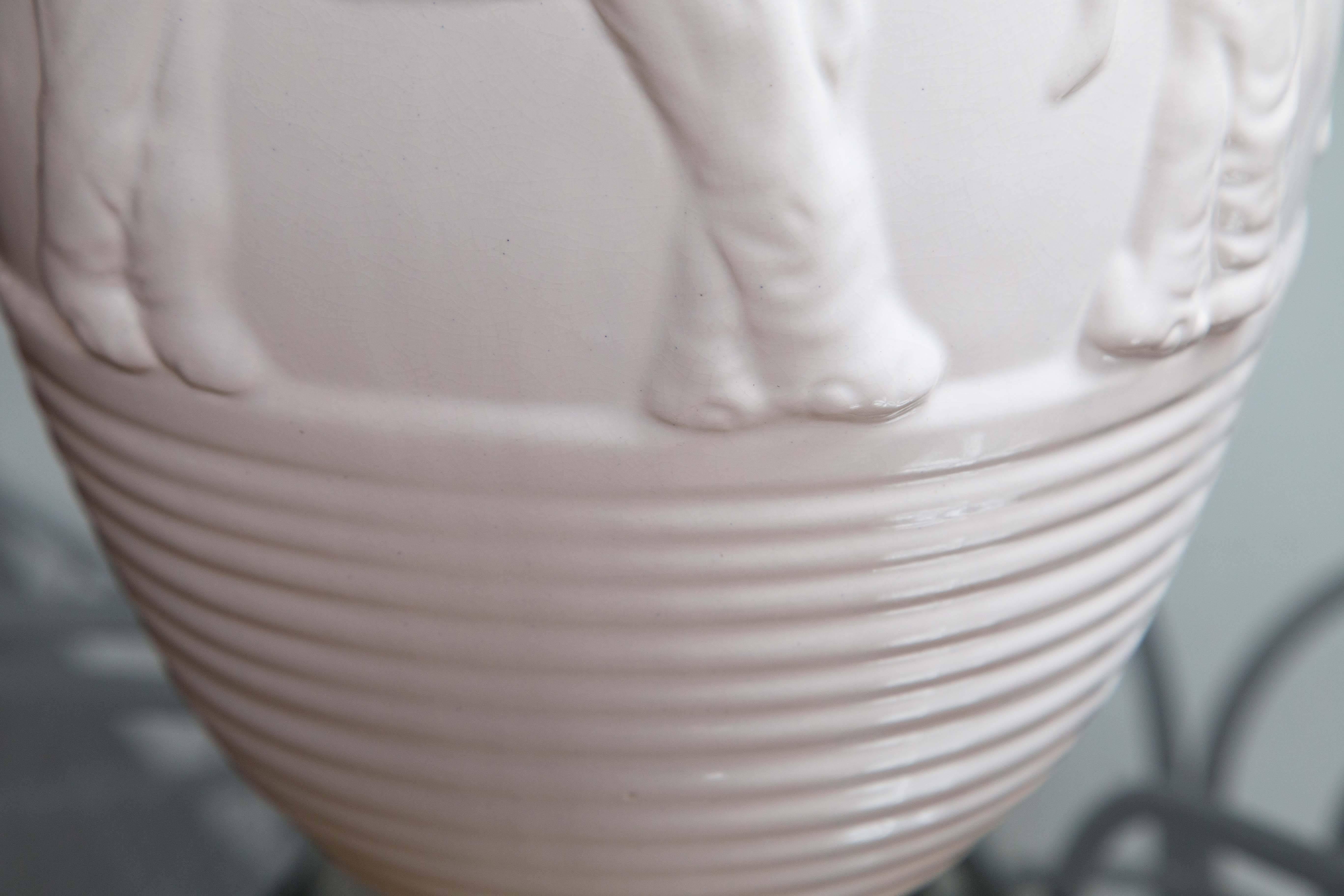 Hollywood Regency Ceramic Elephant Lamp