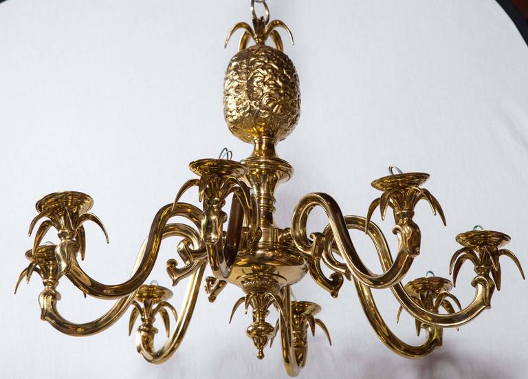 Brass Pineapple Chandelier For Sale at 1stDibs