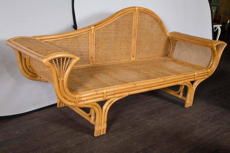 Rattan Settee at 1stDibs