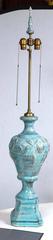 Italian Pottery Lamp, Aqua