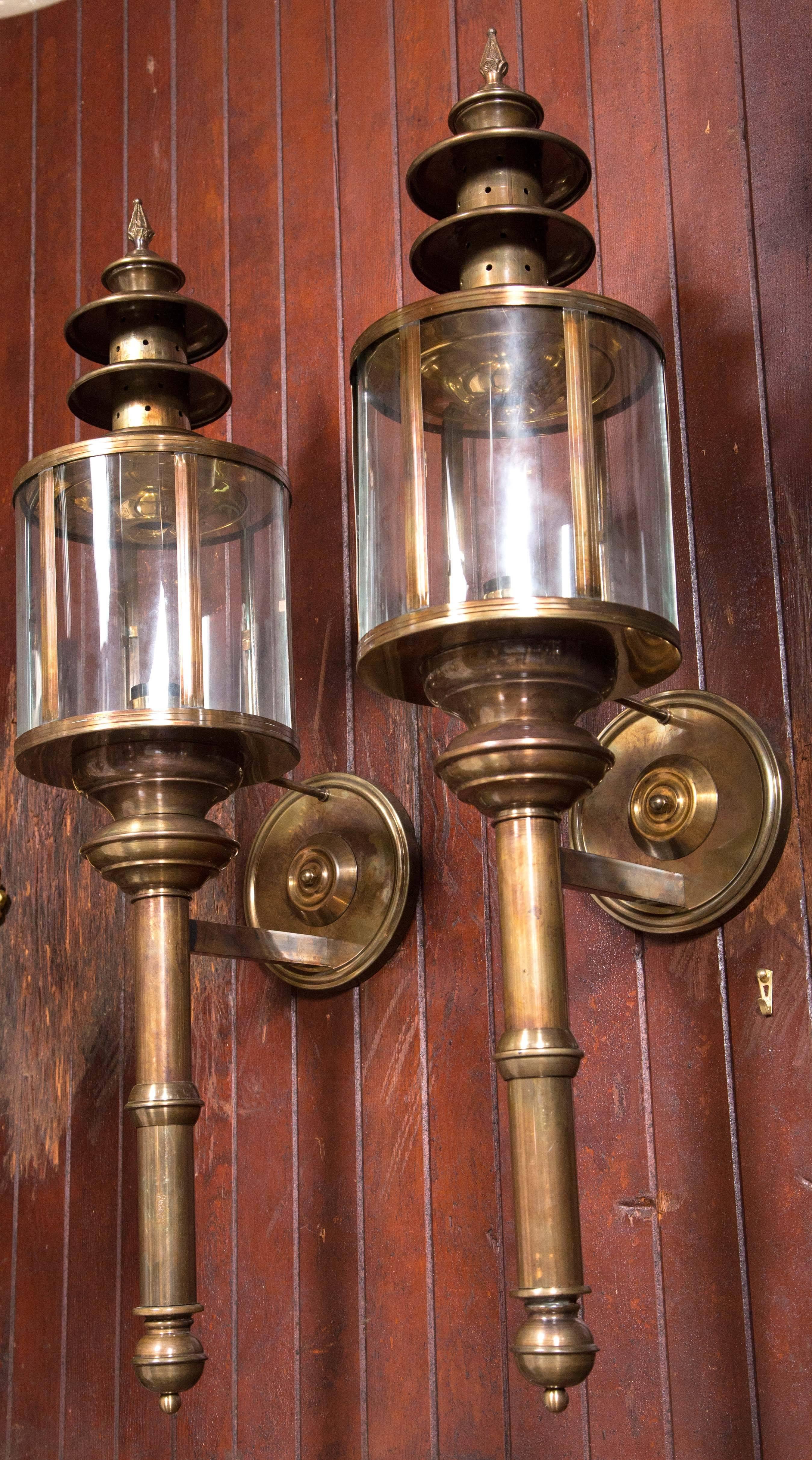 Mid-20th Century Pagoda Style Wall Lanterns