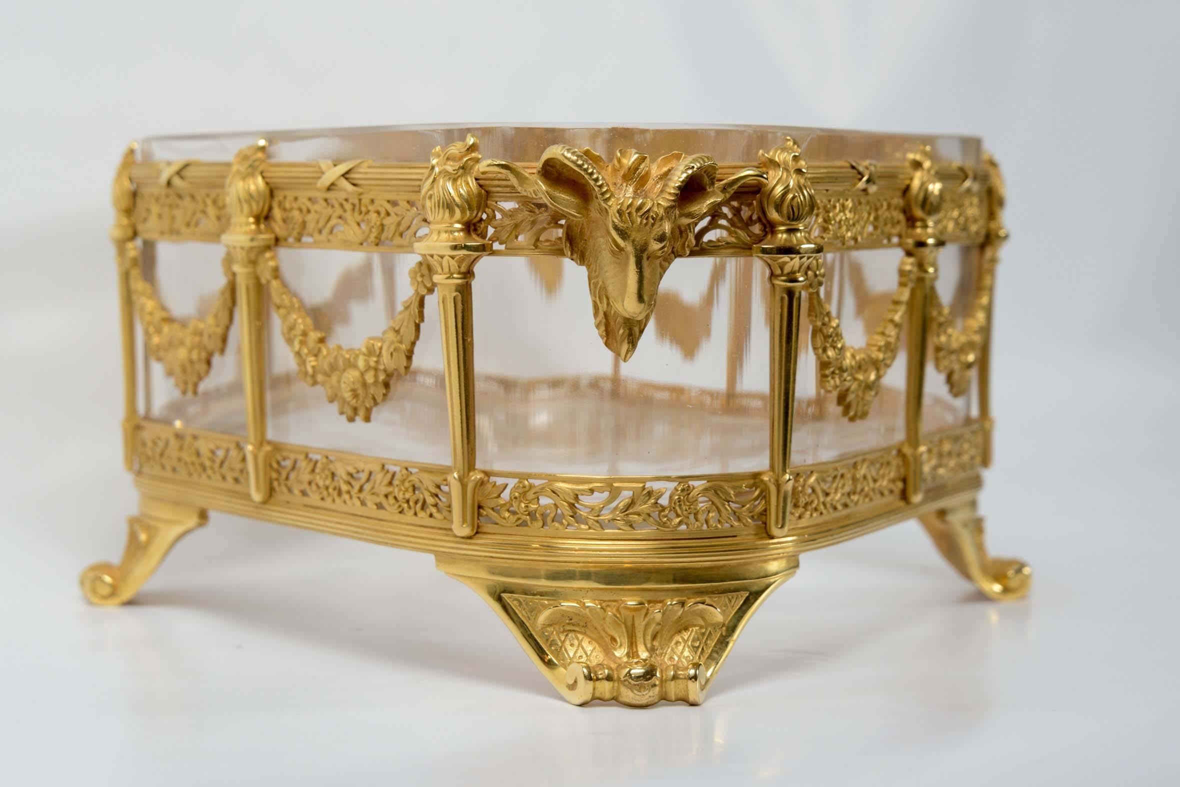 French Baccarat Crystal and Gilded Bronze Center of Table For Sale