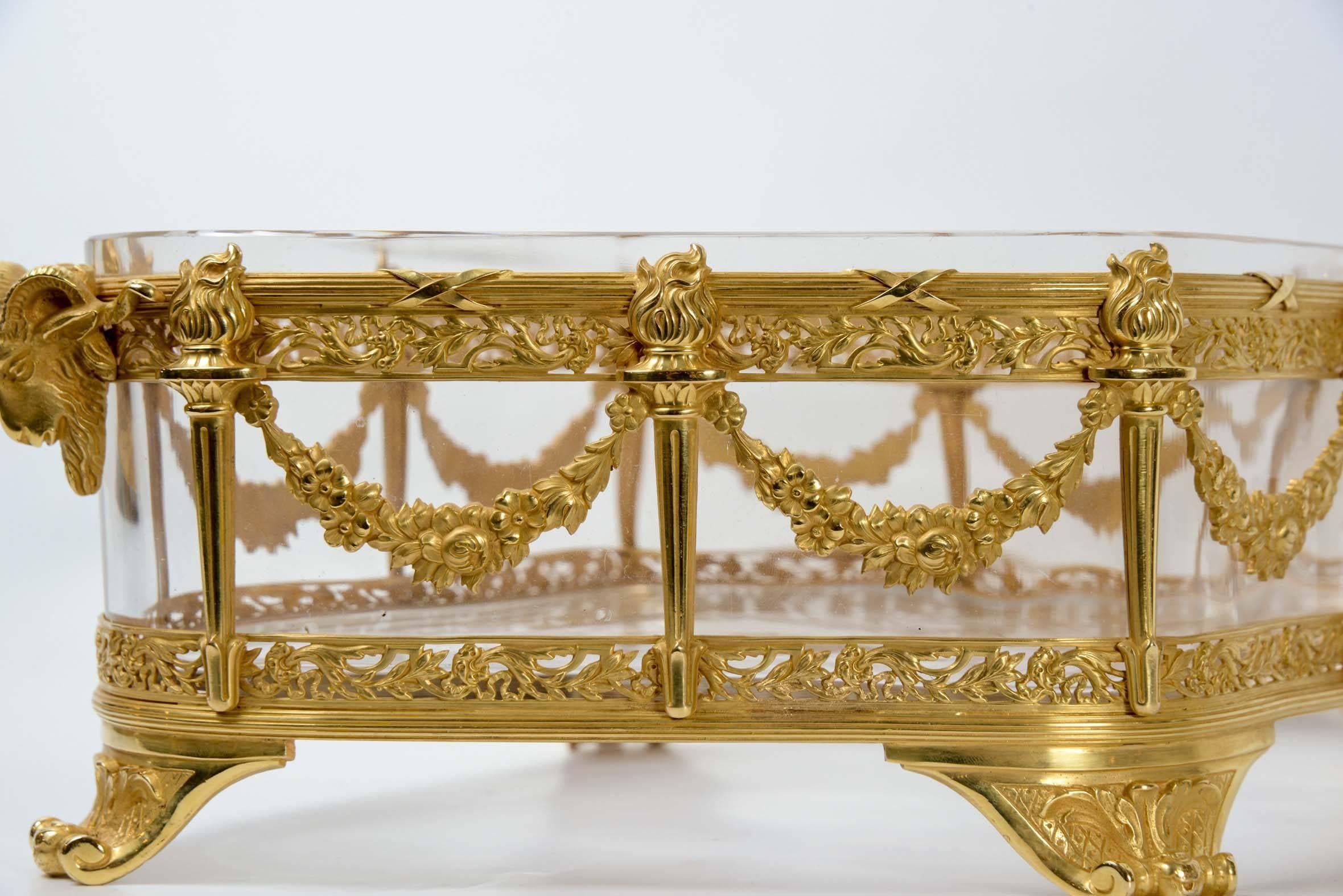Gilt Baccarat Crystal and Gilded Bronze Center of Table For Sale
