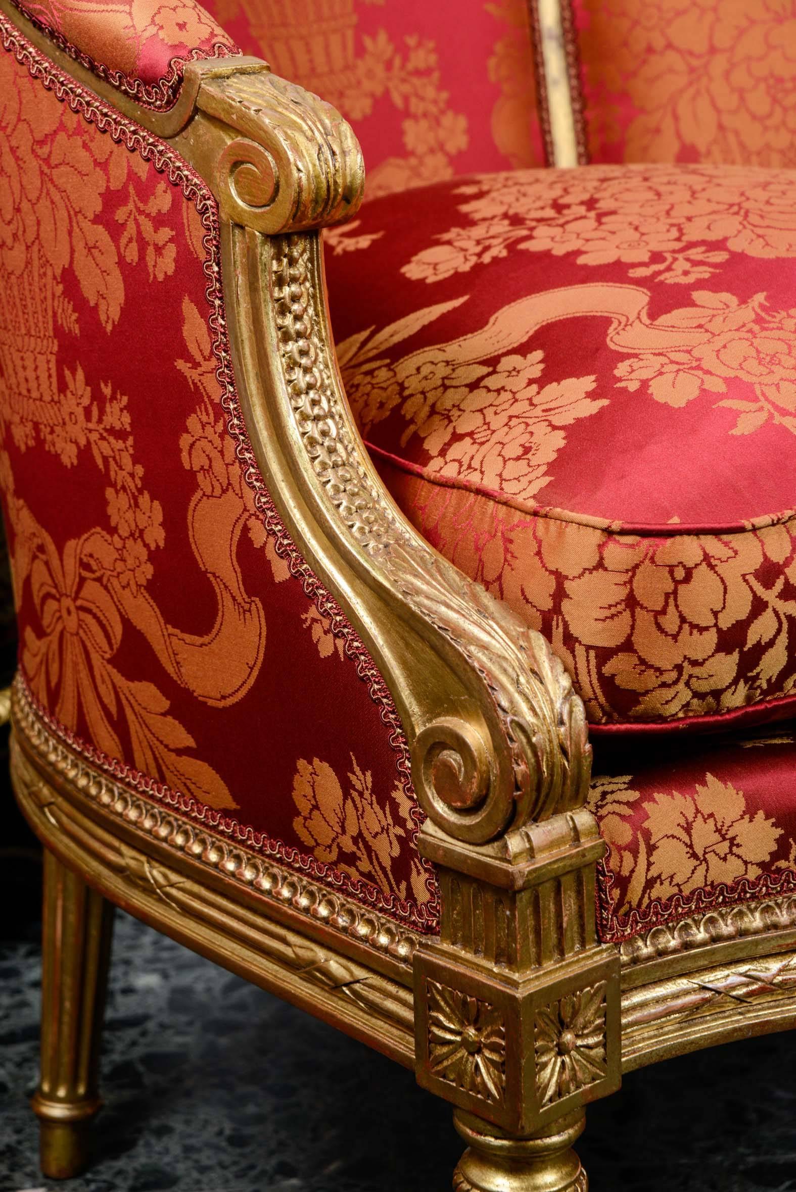4 Louis XVI Style Bergères In Excellent Condition For Sale In Paris, FR
