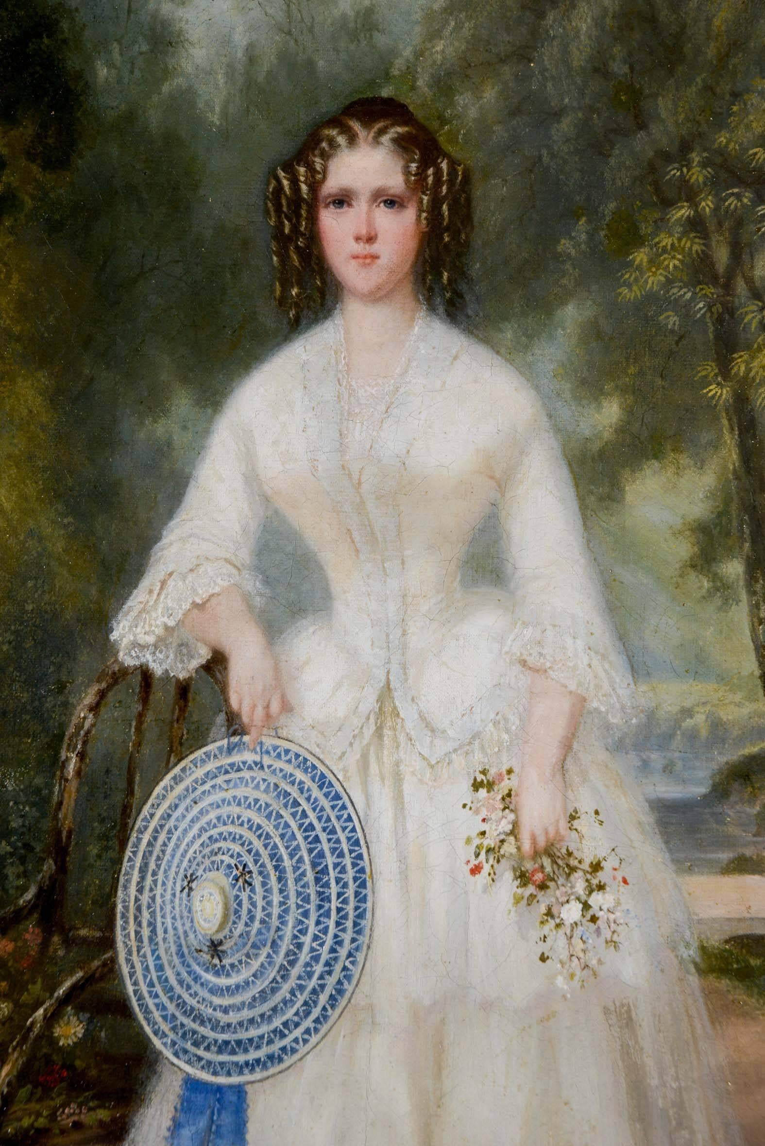 Napoleon III Painting Representing a Young Lady For Sale