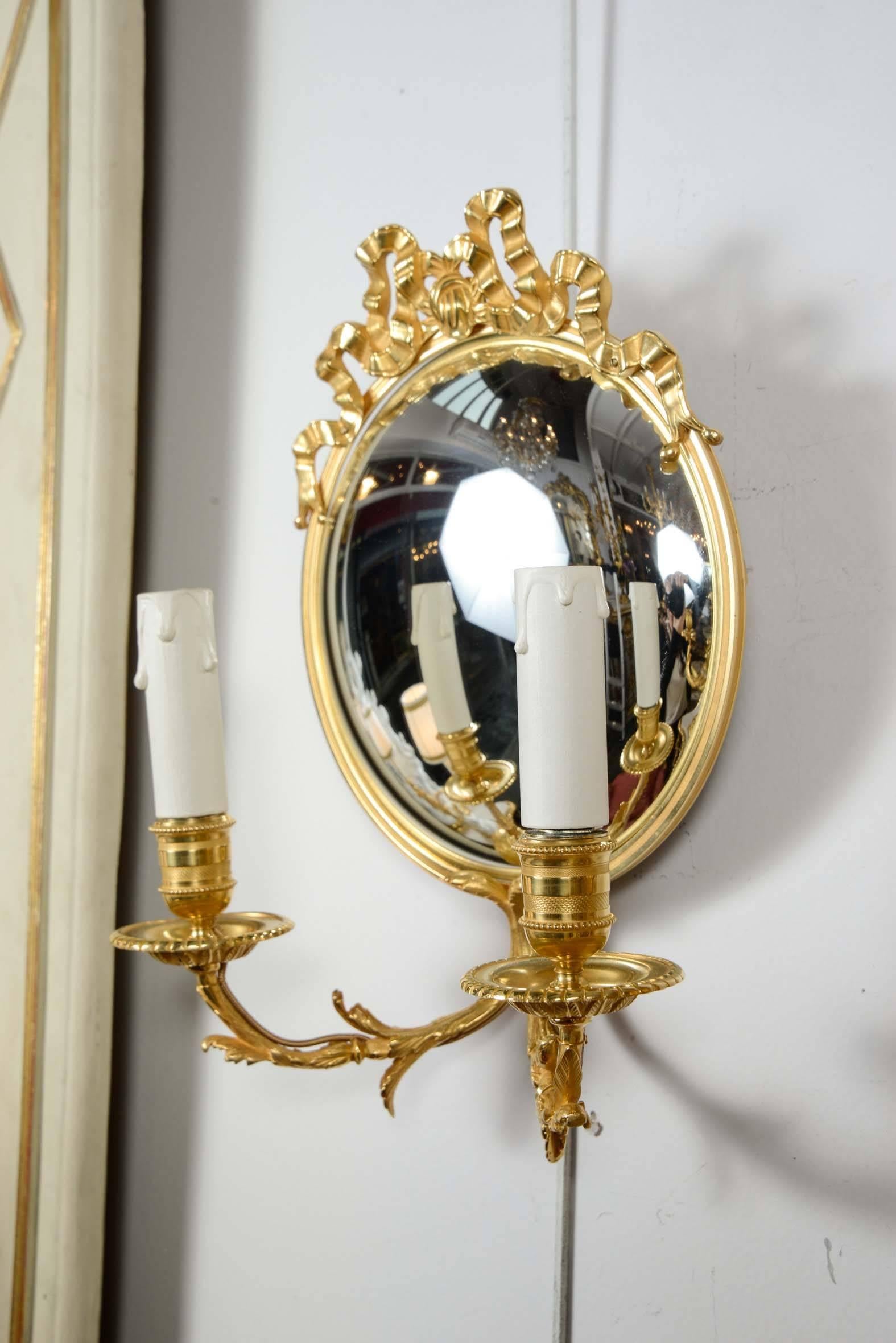 19th Century Pair of Unusual Louis XVI Style Sconces For Sale