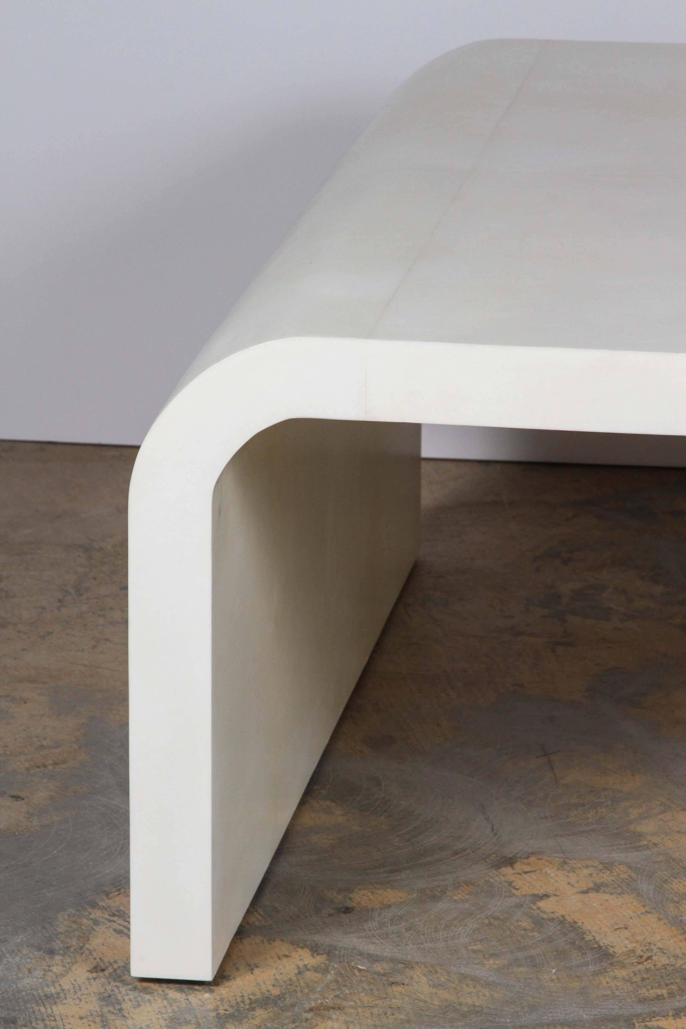 Modern Parchment Waterfall Table