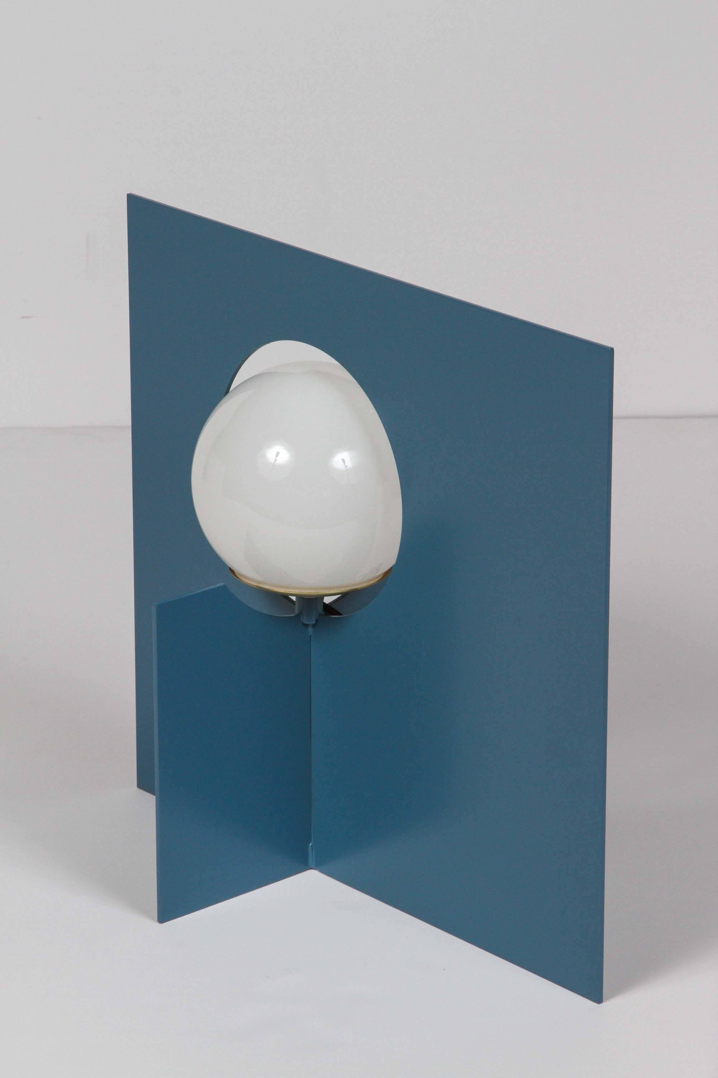 Paul Marra Steel Intersection Table Lamp In Excellent Condition For Sale In Los Angeles, CA