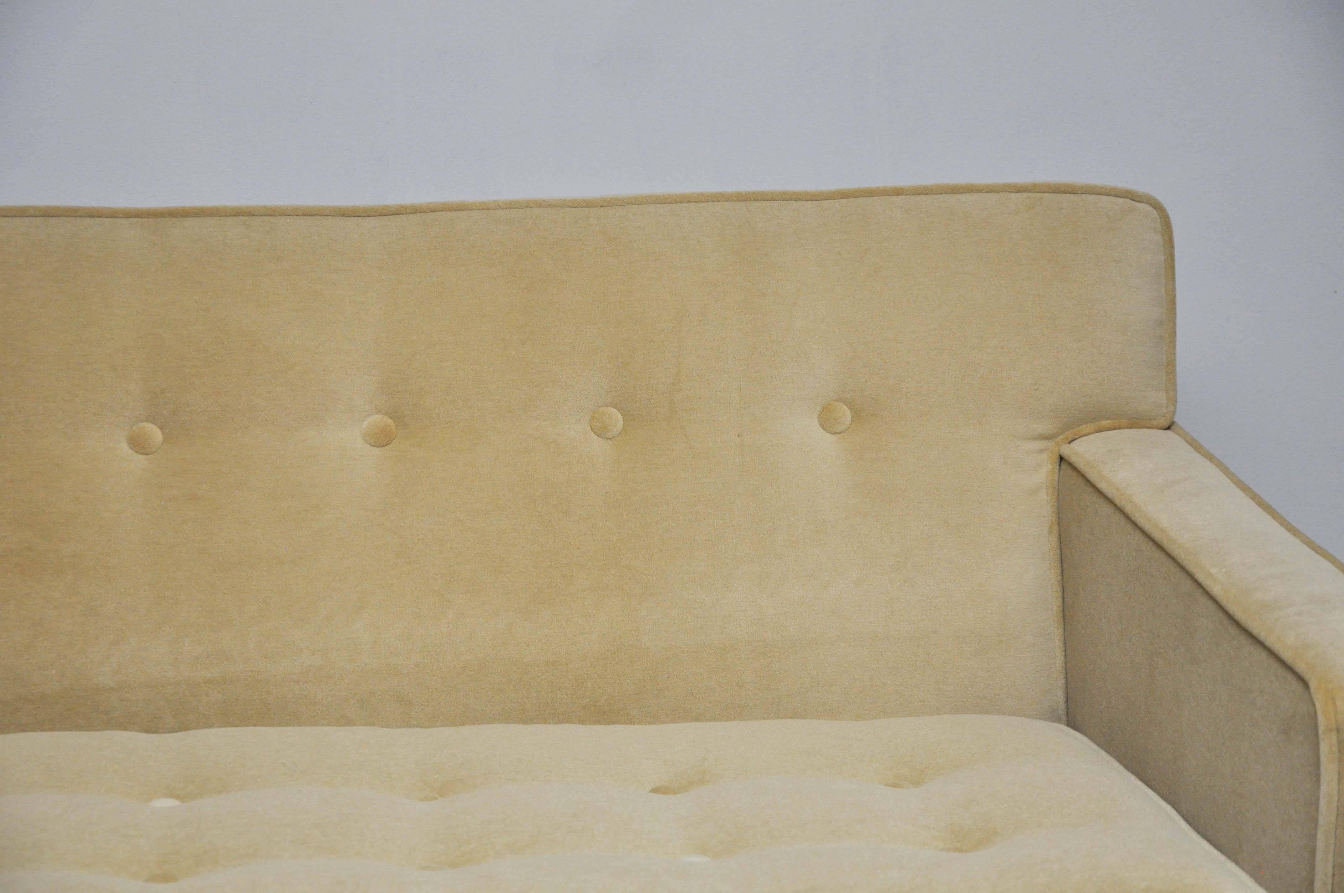 Dunbar Sofa by Edward Wormley in Italian Velvet In Excellent Condition In Chicago, IL