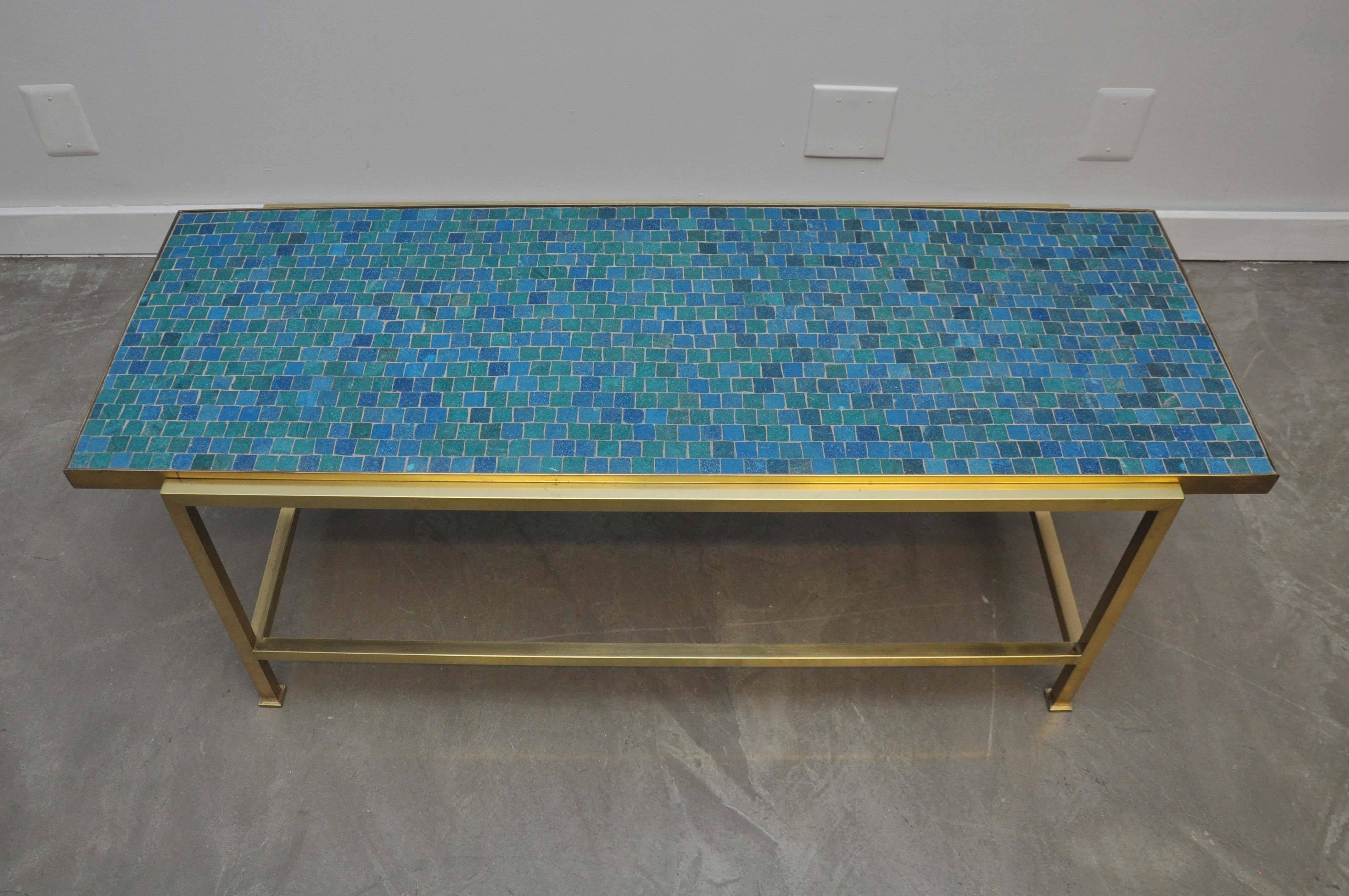 Mid-Century Modern Dunbar Mosaic Murano Glass Tile Coffee Table by Edward Wormley