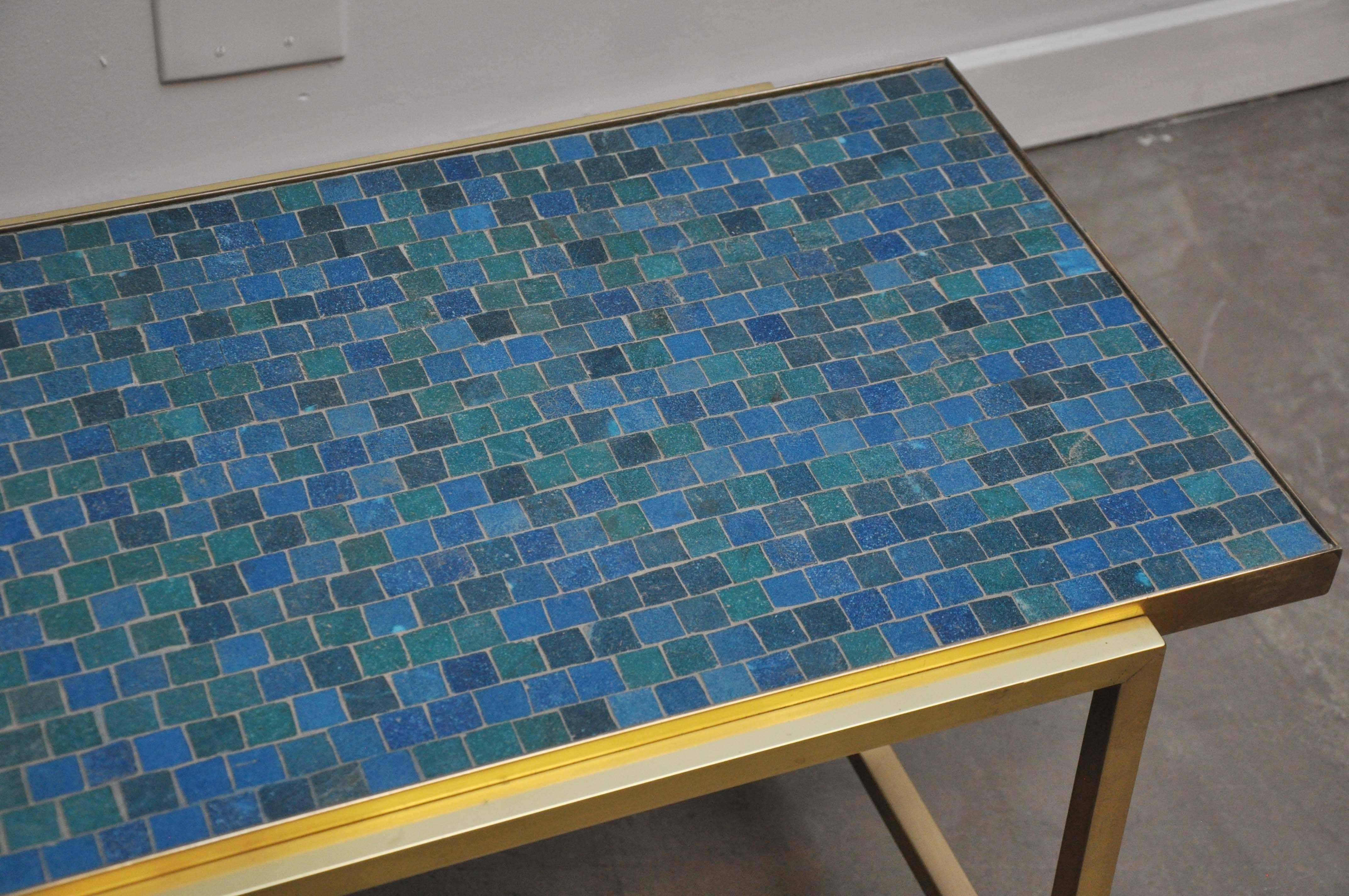 American Dunbar Mosaic Murano Glass Tile Coffee Table by Edward Wormley