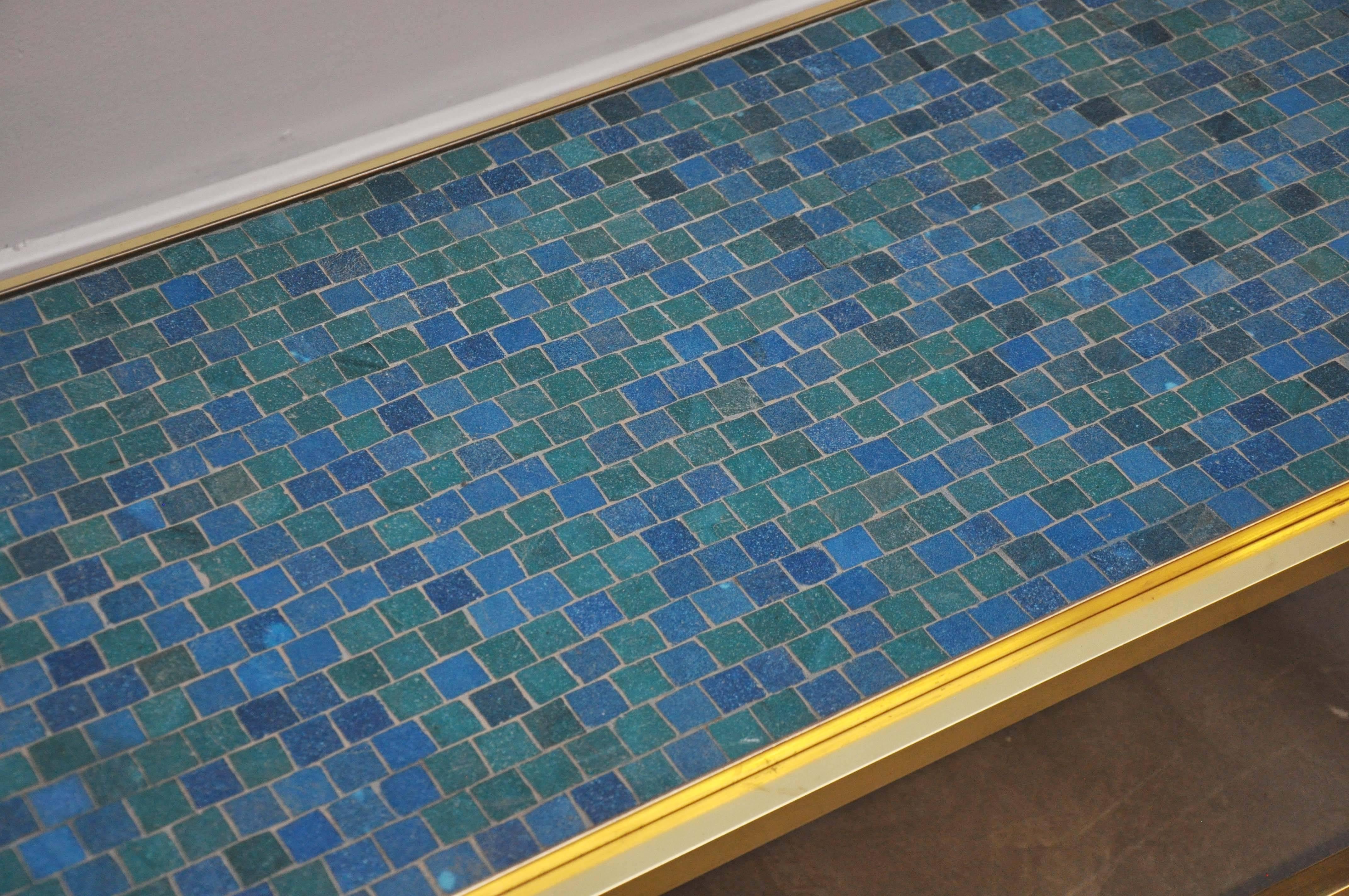 Dunbar Mosaic Murano Glass Tile Coffee Table by Edward Wormley In Excellent Condition In Chicago, IL