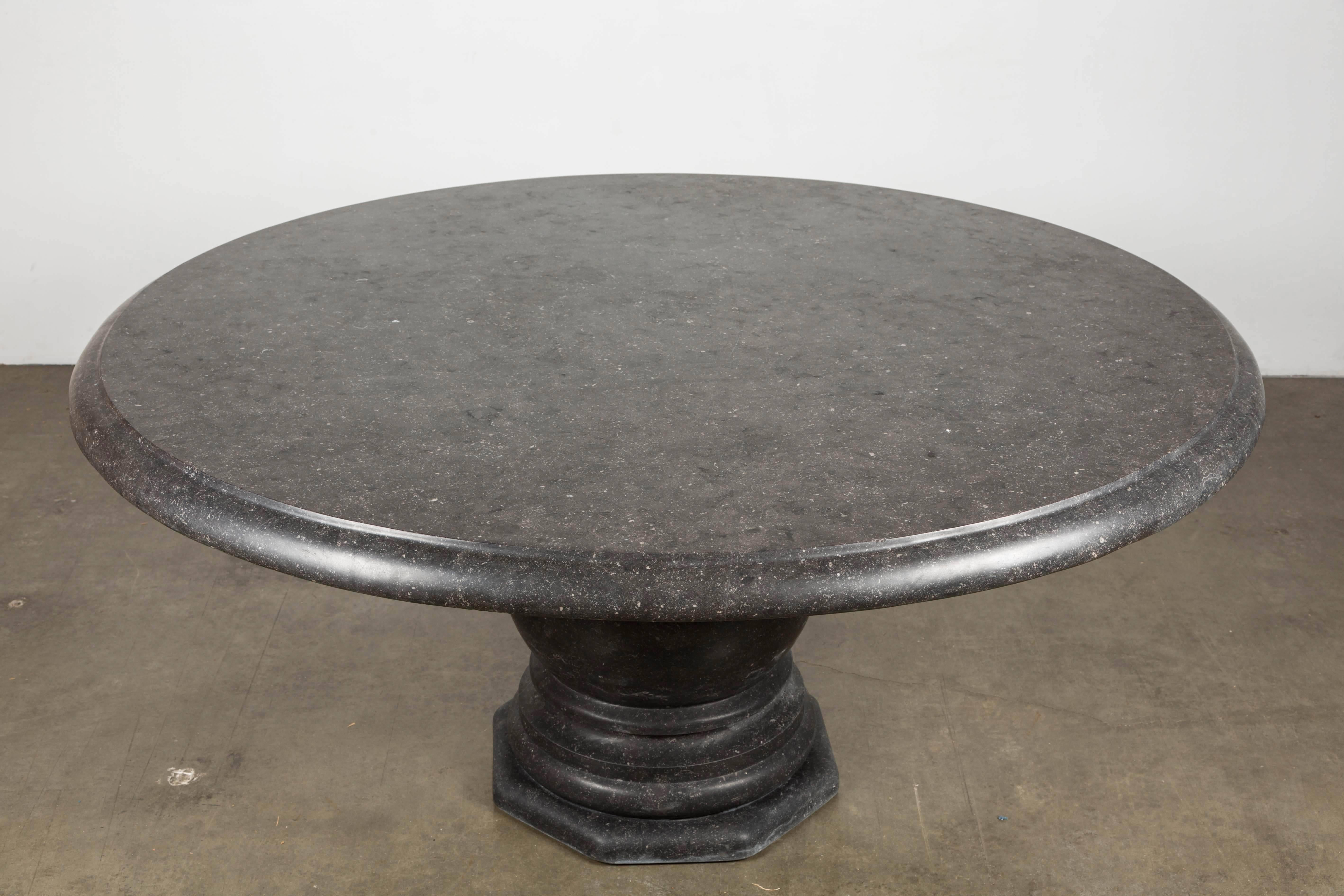 Hand-Carved Belgian Bluestone Pedestal Table 6