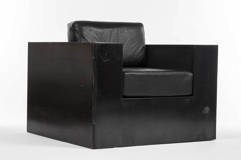 Rick Owens Style Black Metal Armchair at 1stDibs