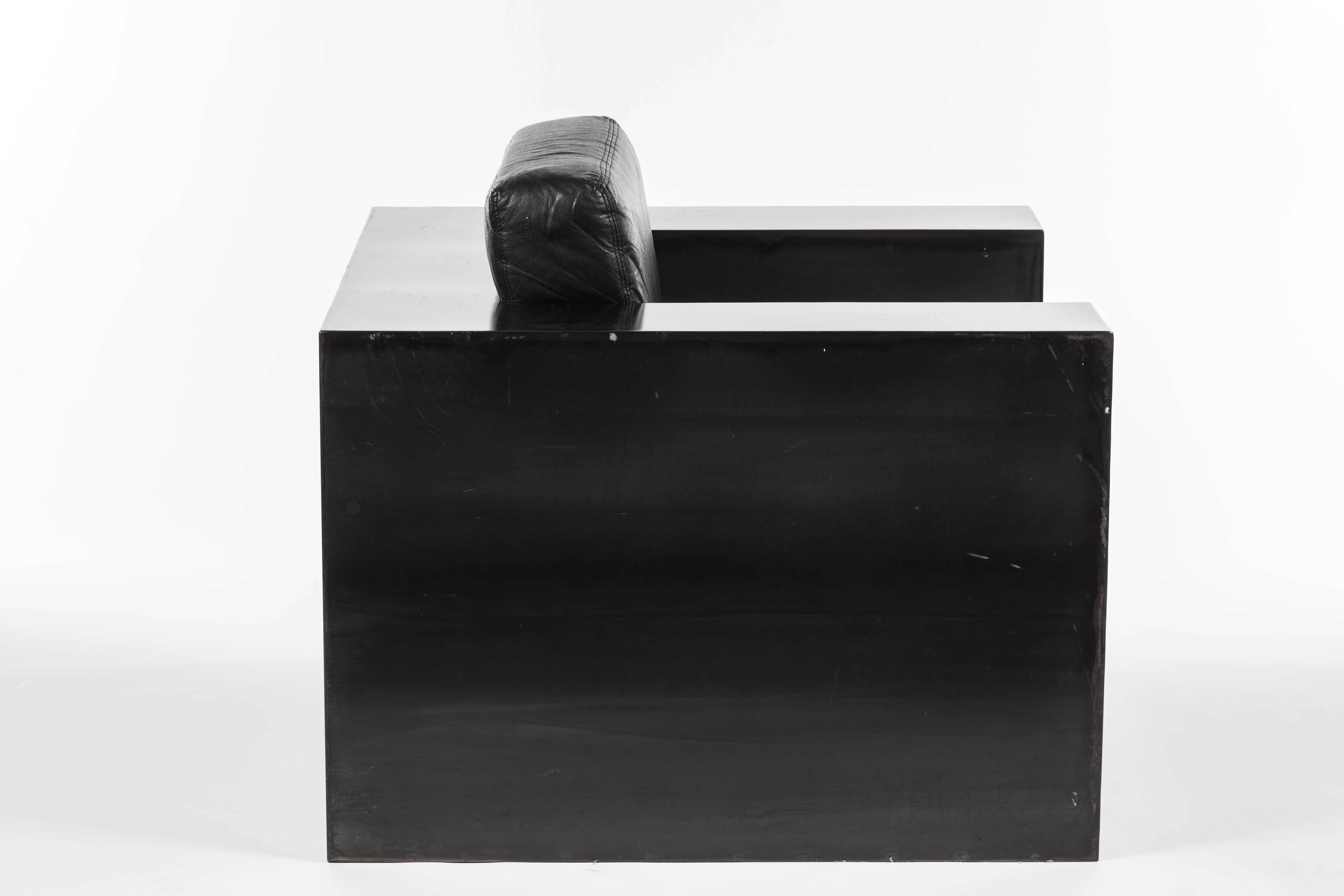 Rick Owens Style Black Metal Armchair 1