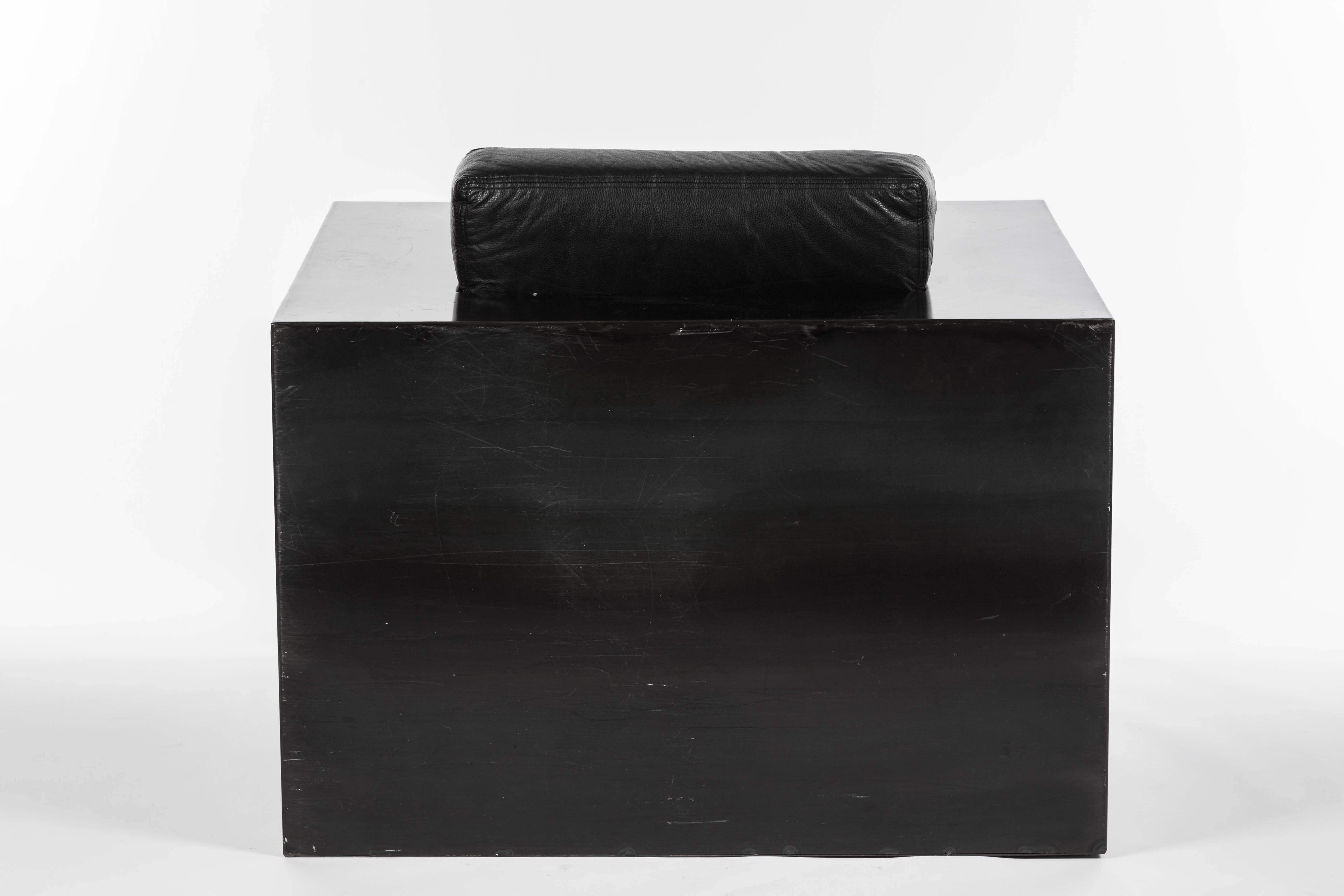 Rick Owens Style Black Metal Armchair 4