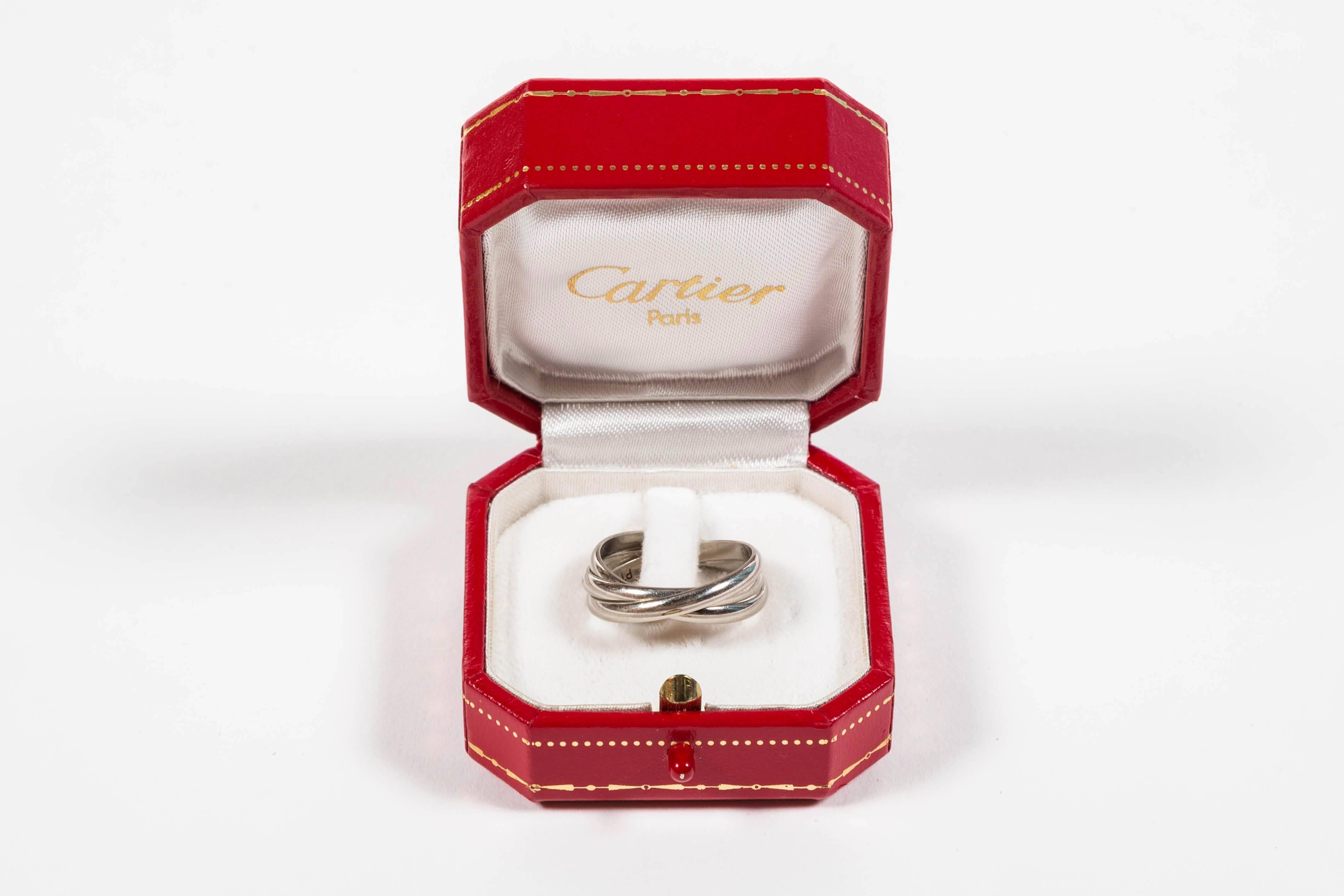 Cartier Platinum Trinity Ring In Excellent Condition In Chicago, IL
