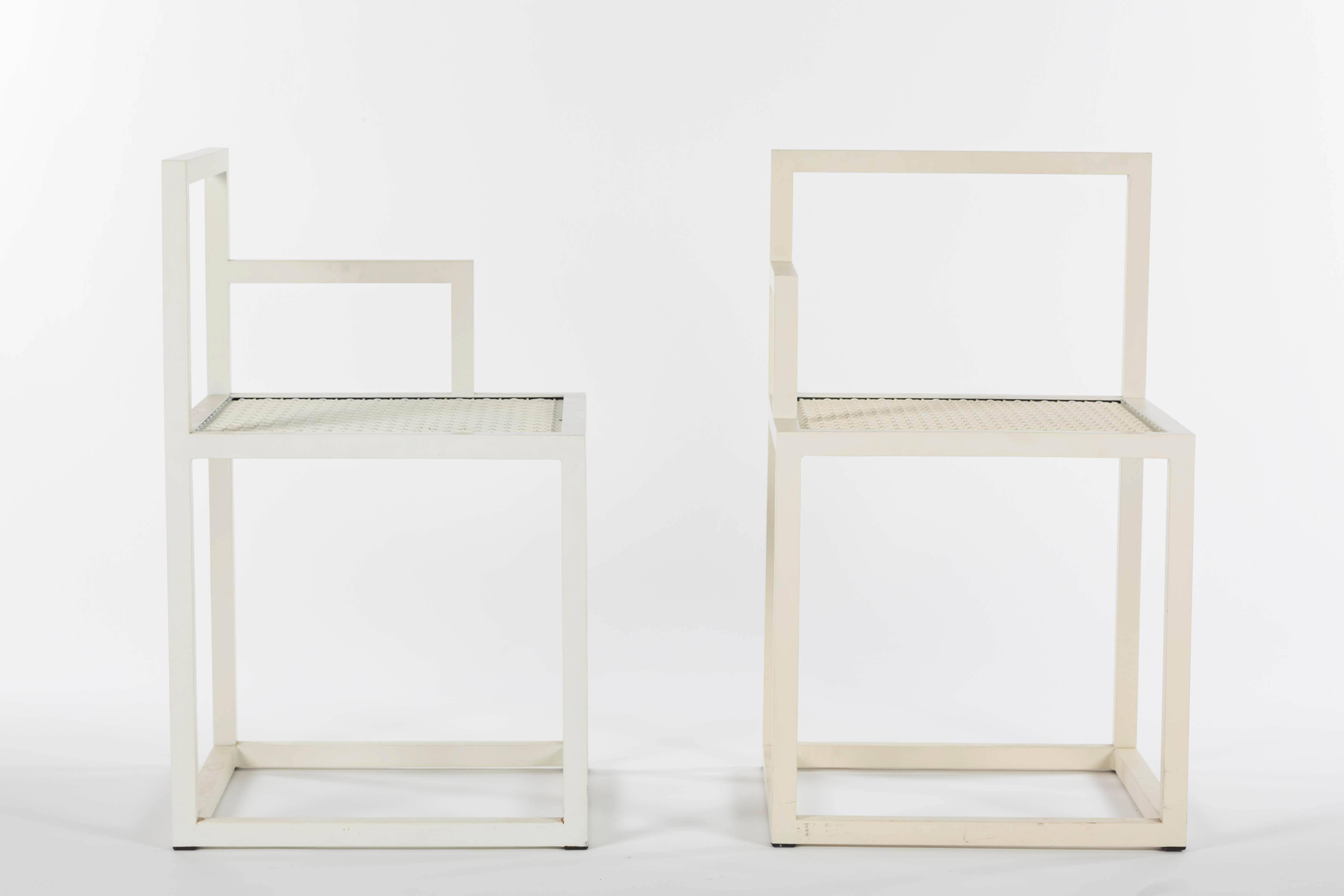 Two prototype chairs in powder coated steel for the Sol Chair by Jonathan Nesci for Volume Gallery. Signed and numbered by Nesci, 2010.