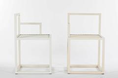 Pair of White Modern Powder Coated Steel Prototype Sol Chairs by Jonathan Nesci