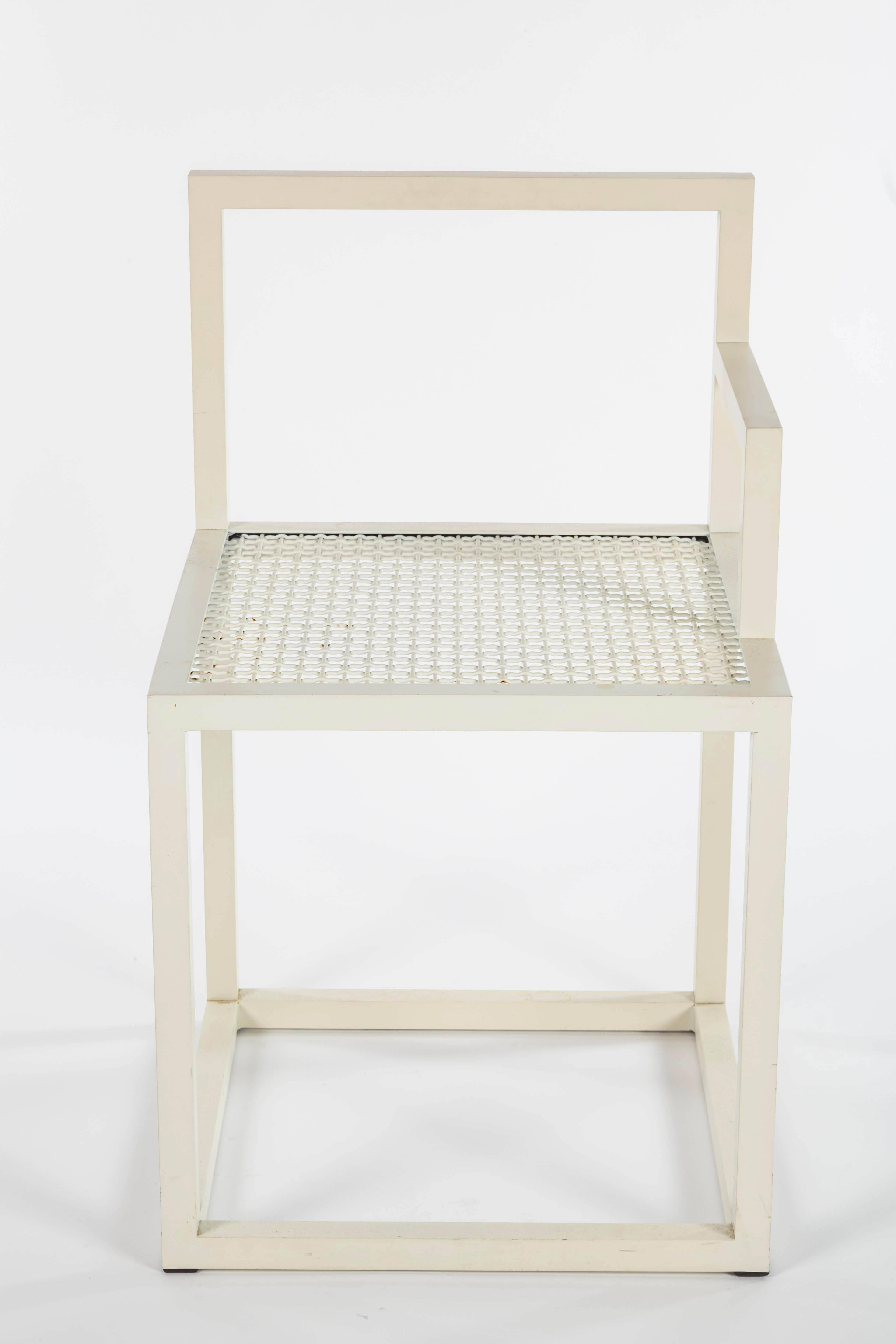 Pair of White Modern Powder Coated Steel Prototype Sol Chairs by Jonathan Nesci For Sale 1