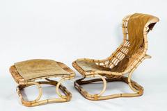 DANISH RATTAN FURNITURE SET, c. 1950