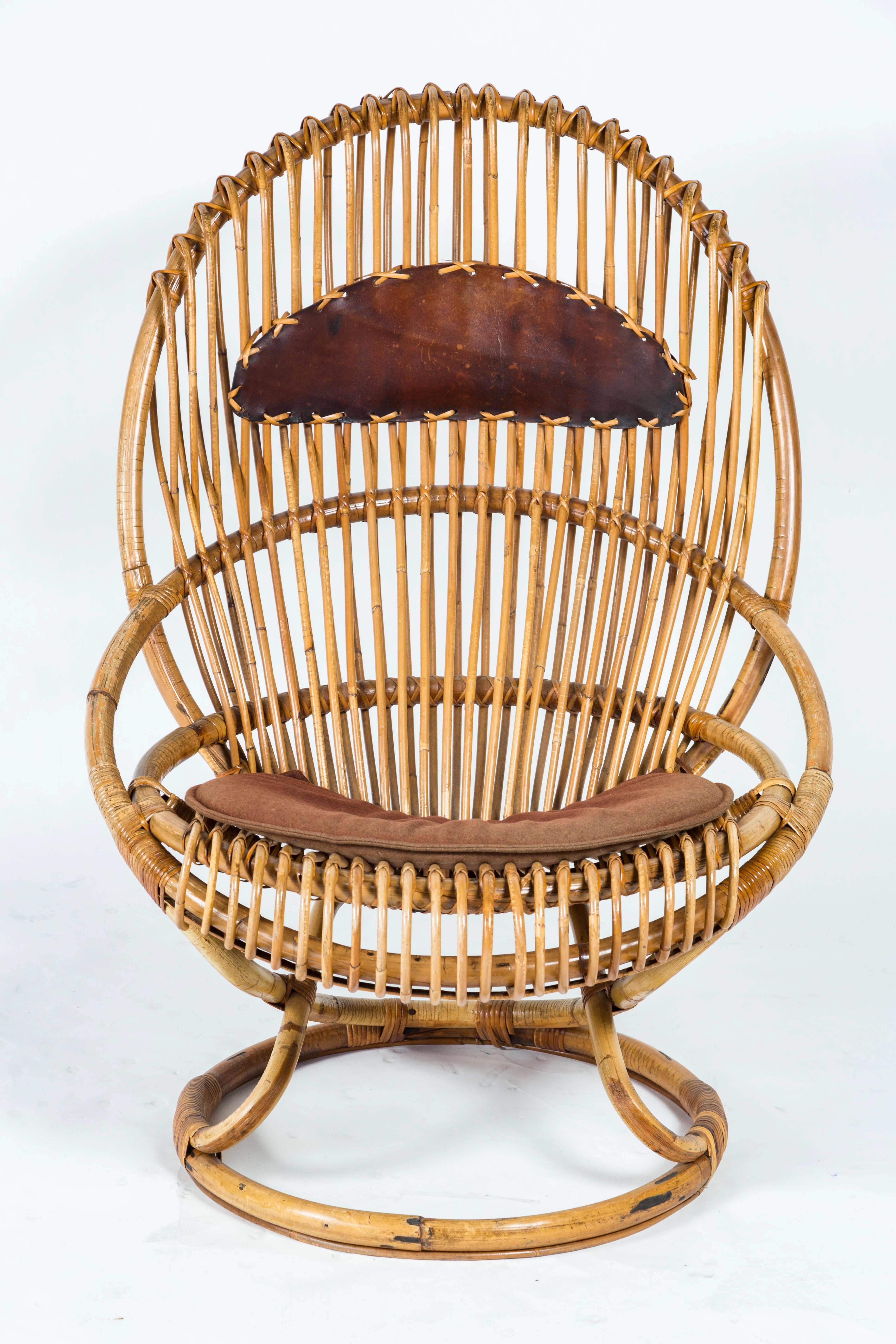 DANISH RATTAN FURNITURE SET, c. 1950 In Excellent Condition For Sale In Los Angeles, CA