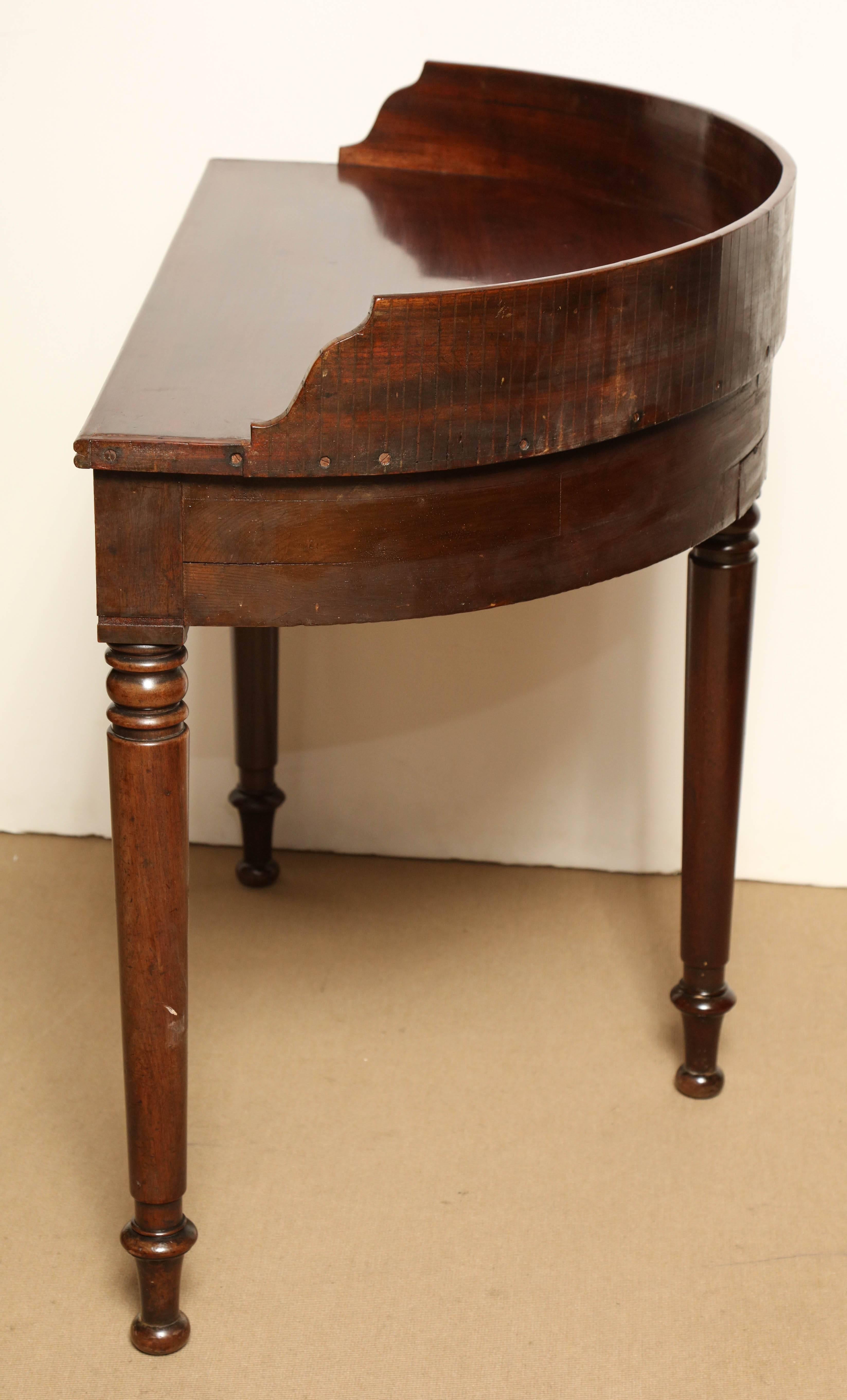 Mid-19th Century Irish, Reverse Demilune, Mahogany Desk 6