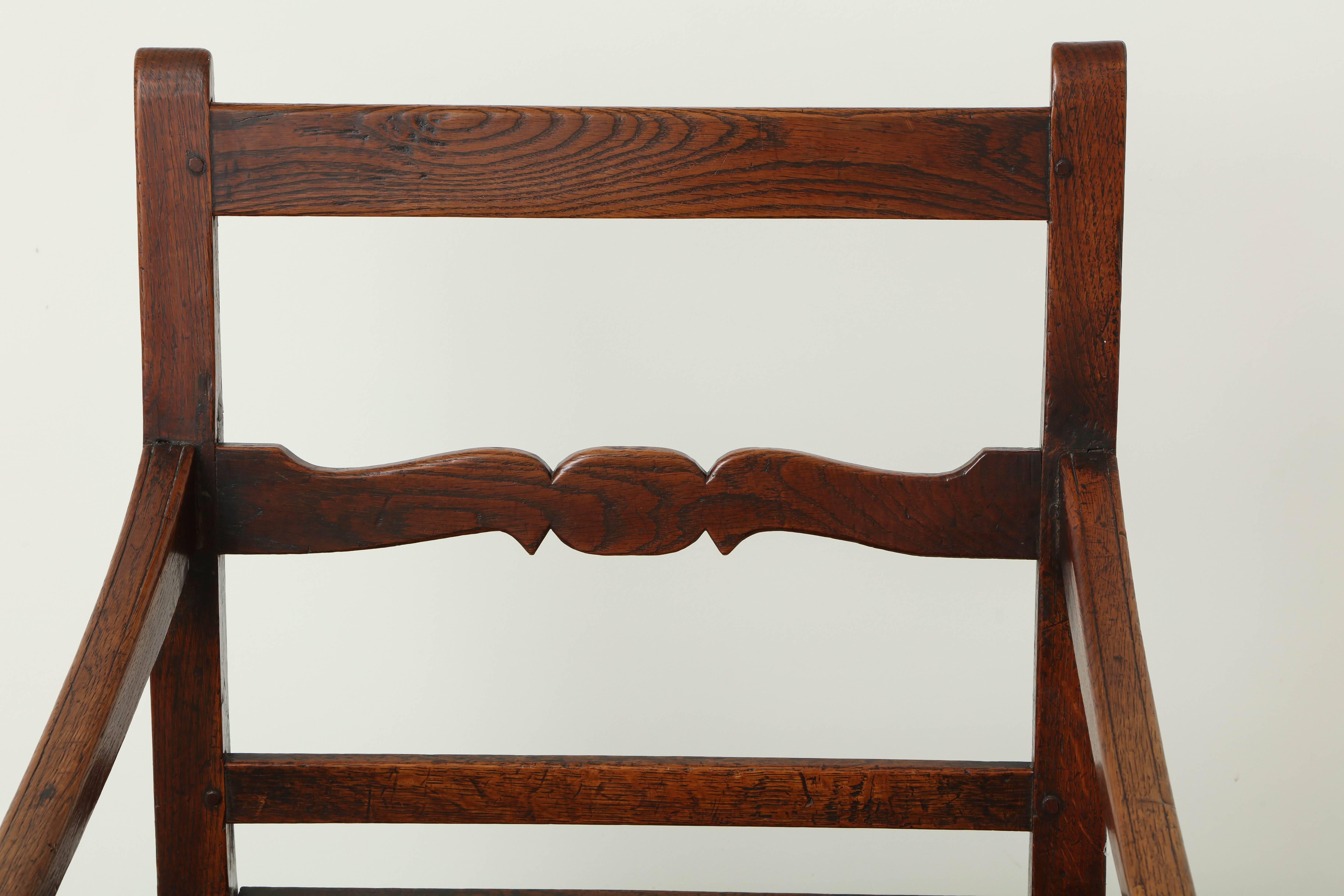 Wood George III Oak Armchair