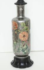 English Silvered Glass Decoupage Lamp