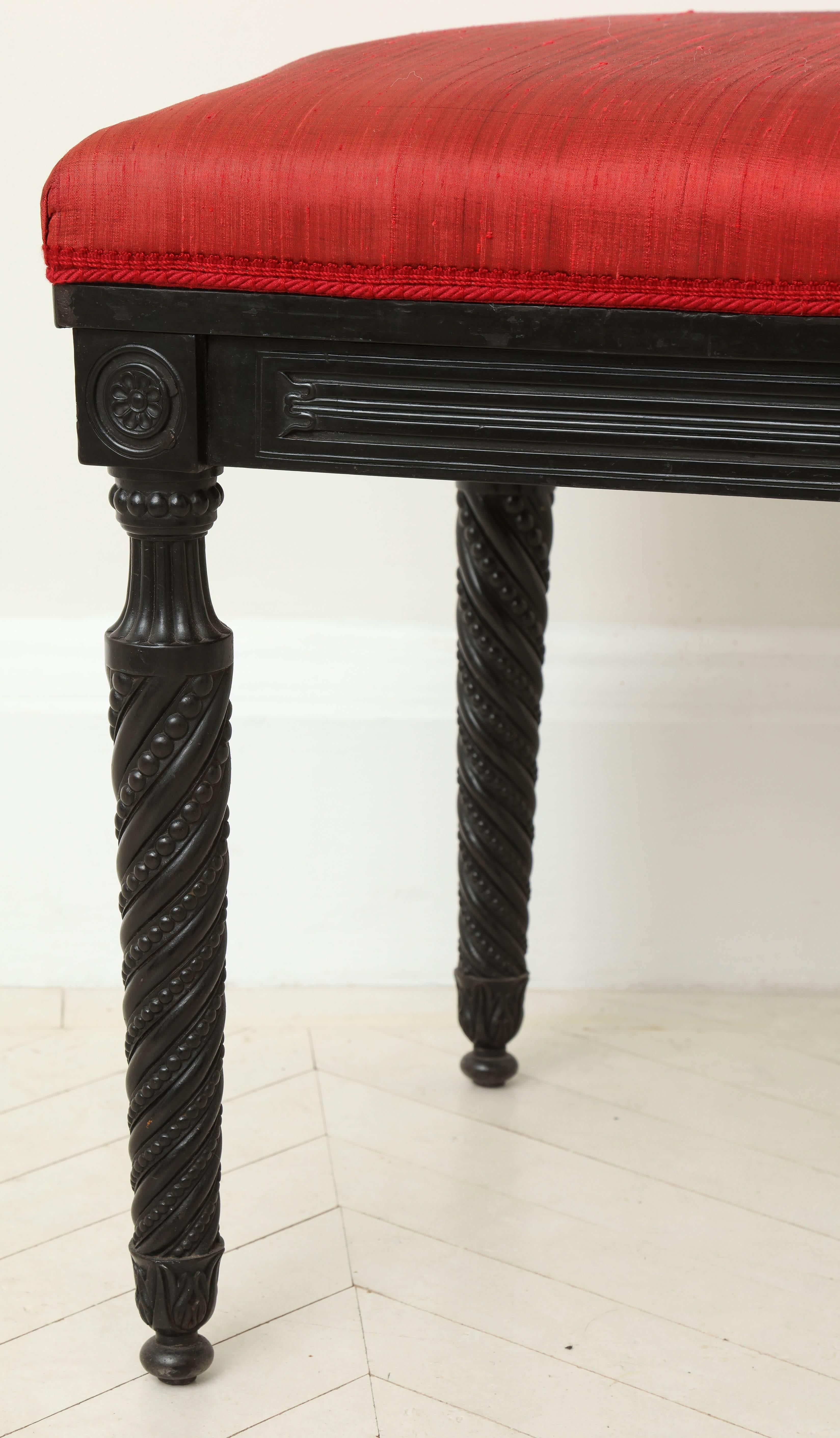 Anglo-Indian Carved Ebony Side Chair, Sri Lanka Galle District For Sale 5