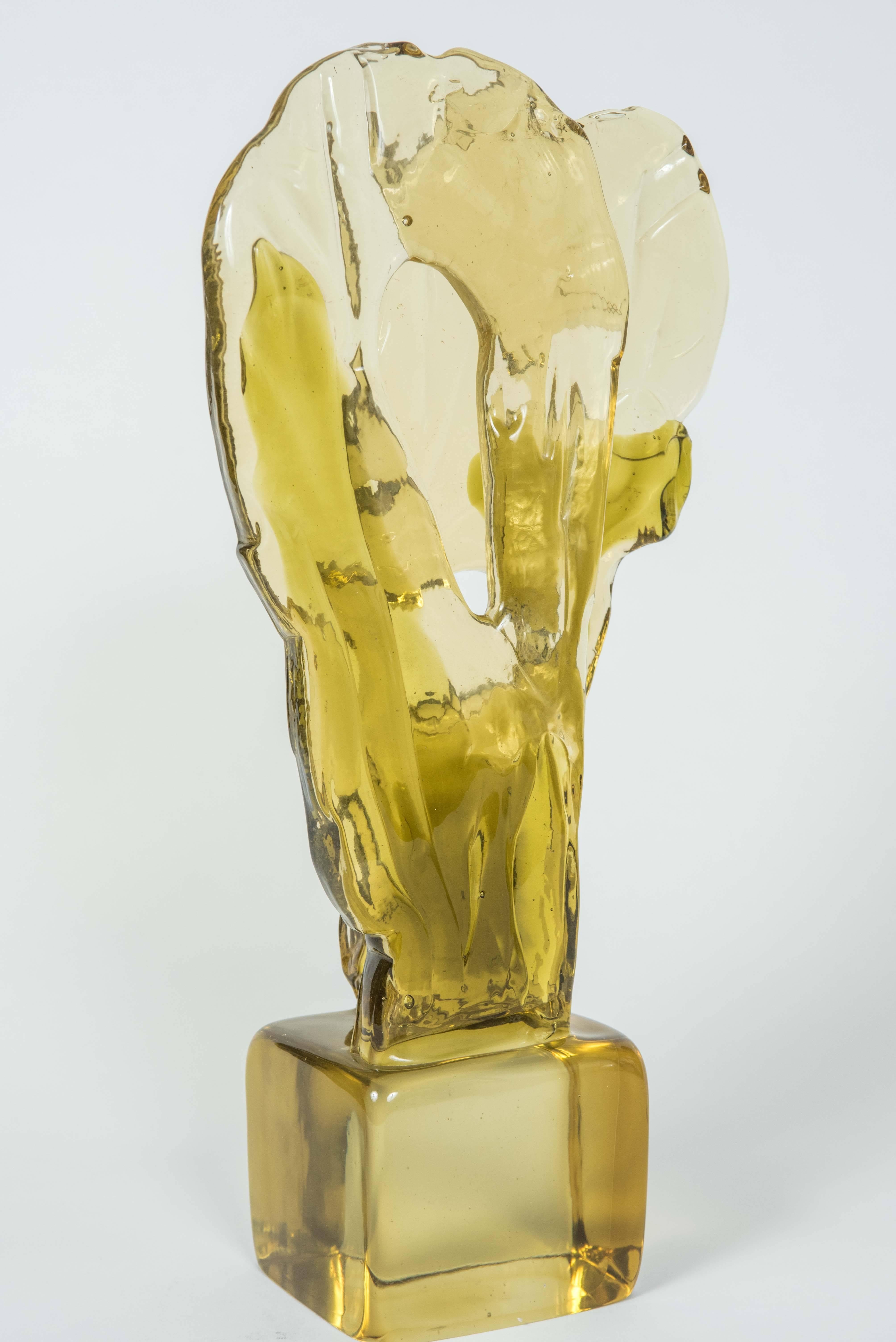 Mid-20th Century Luciano Gaspari Abstract Forms Glass Sculpture For Sale