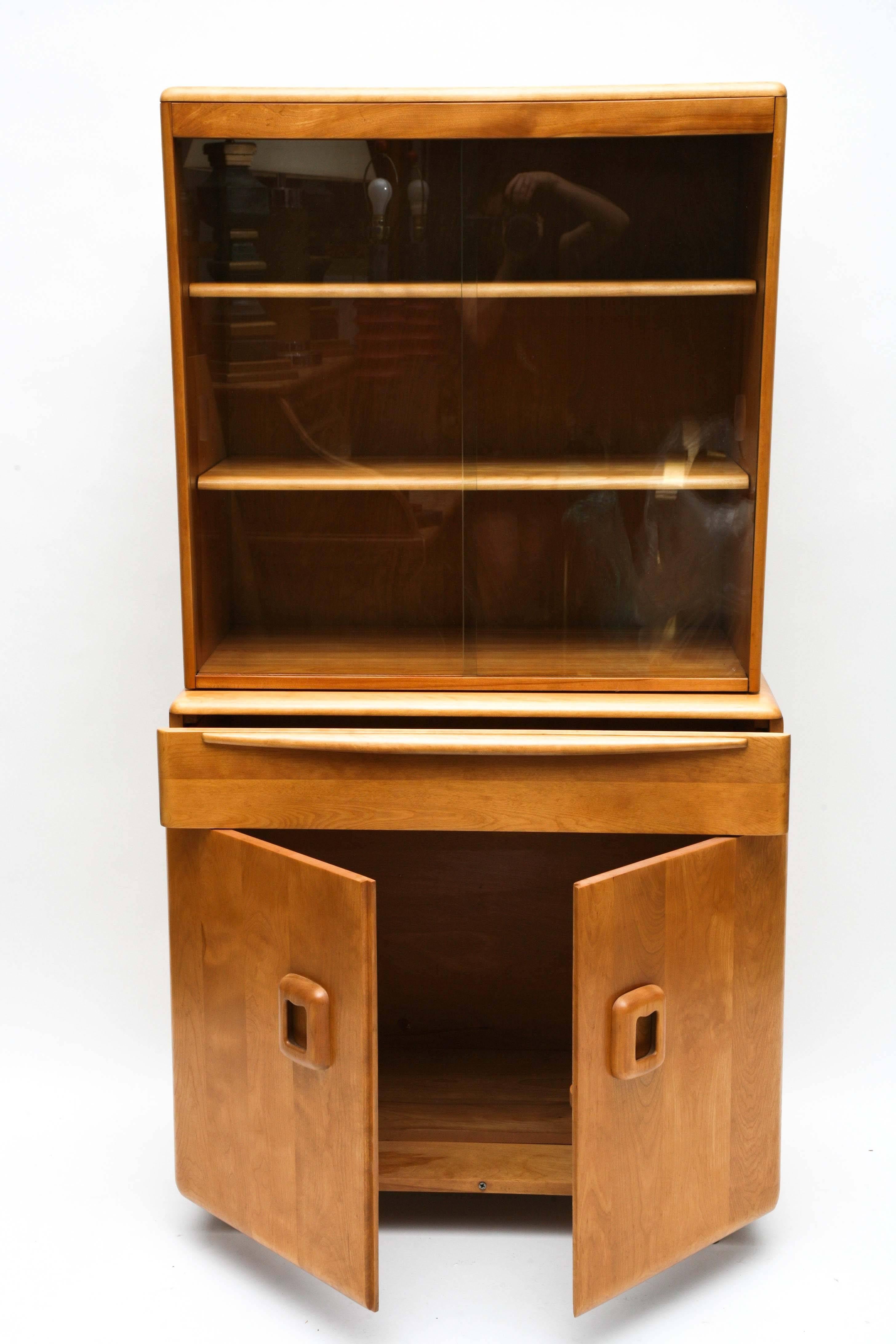 Mid-20th Century Two-Piece Heywood Wakefield Cabinet, 1960s, USA