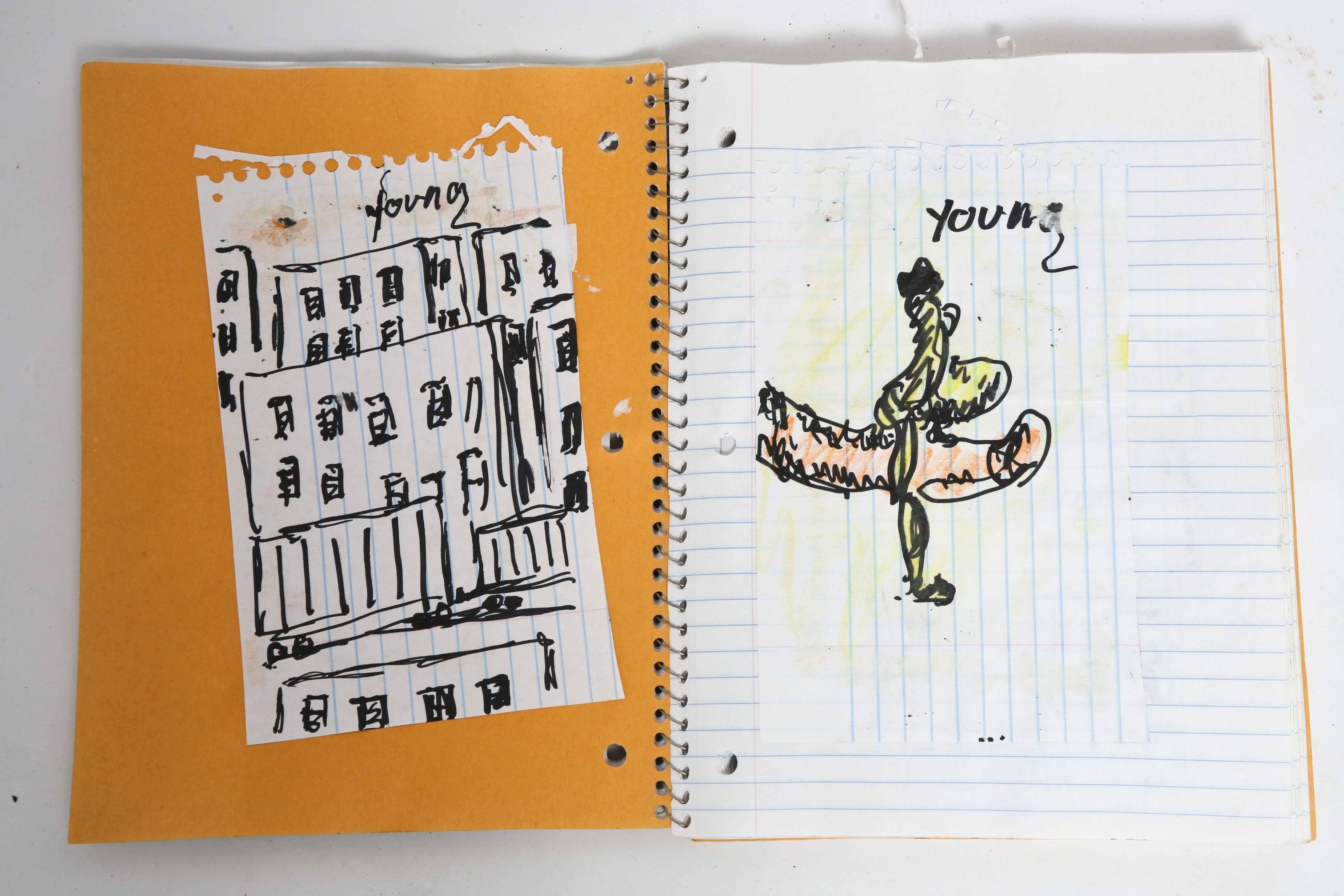 Outsider Folk Art Purvis Young Sketchbook For Sale 1