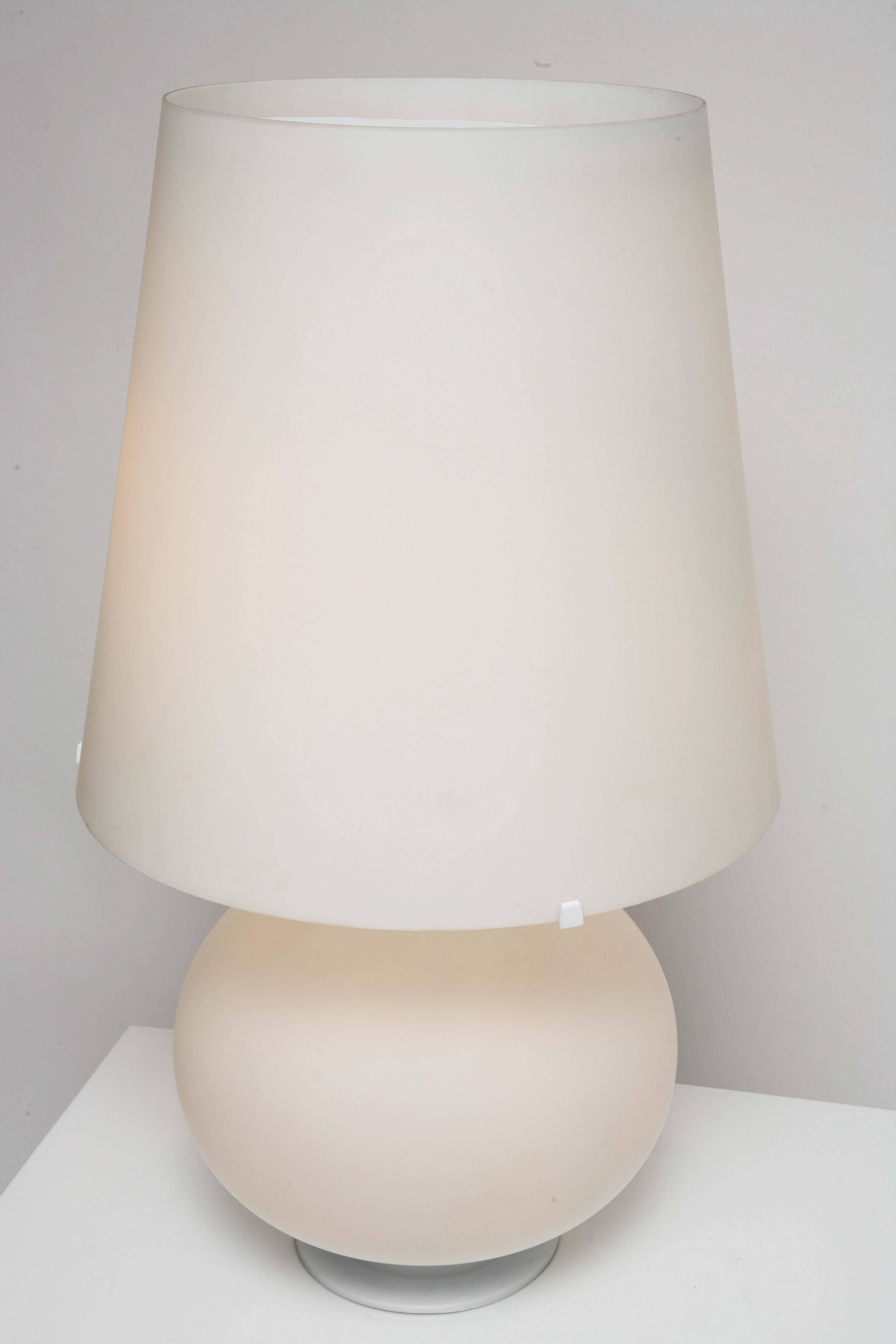Mid-Century Modern Fontana Arte Vintage Max Ingrand Large Glass Lamp For Sale 1