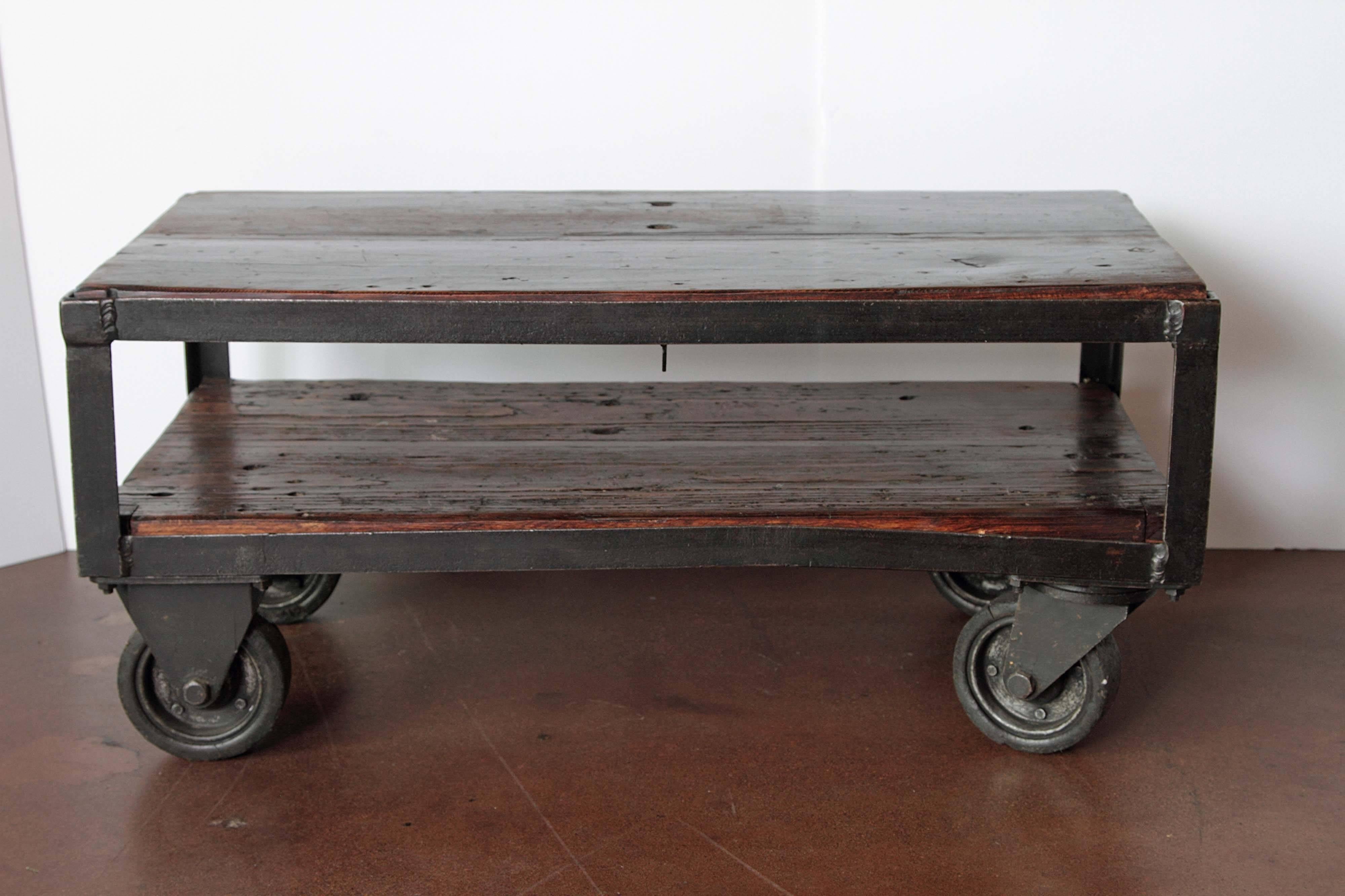 Mid-20th Century Industrial French Factory Cart Table, circa 1940s