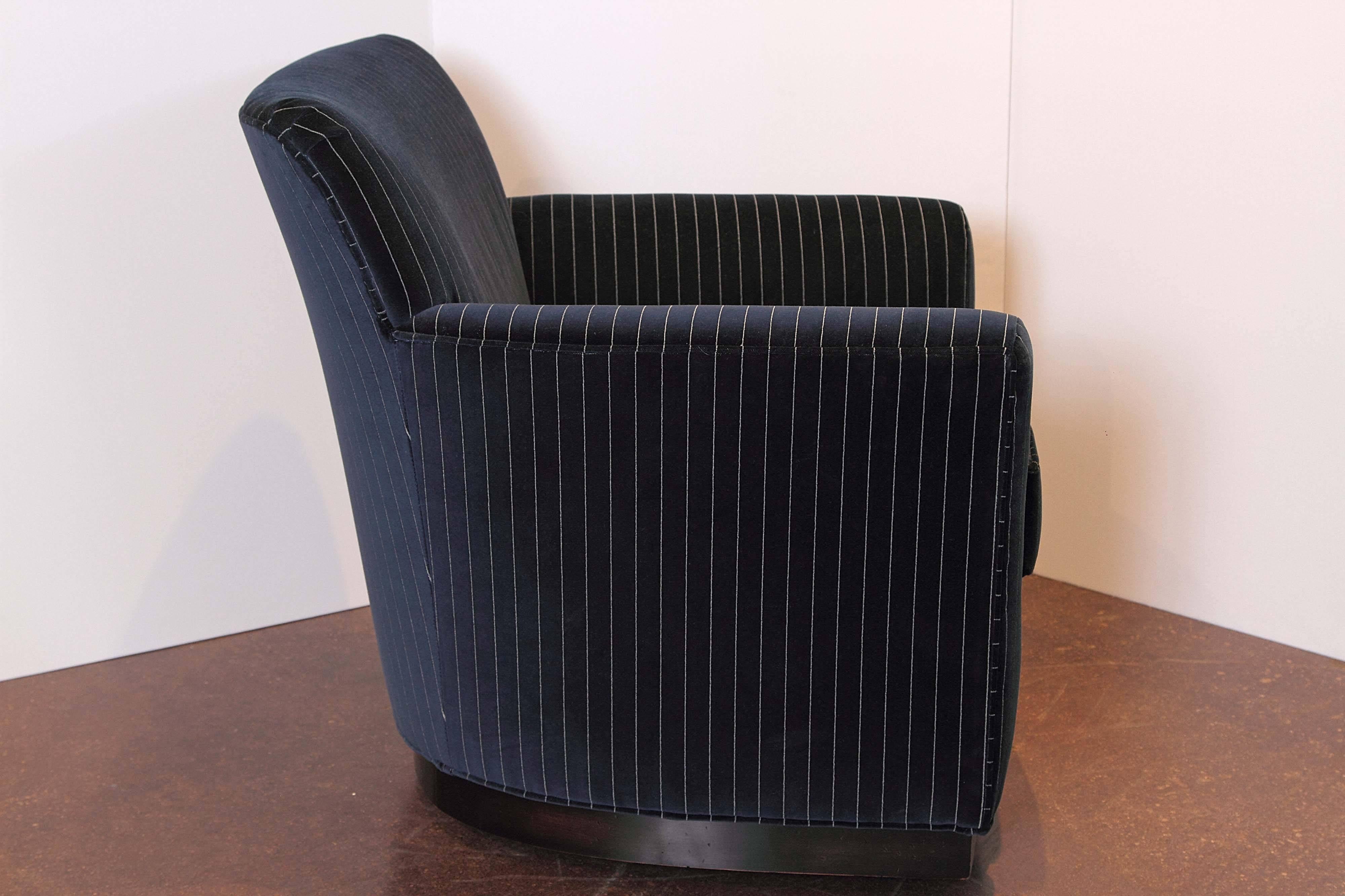navy stripe chair