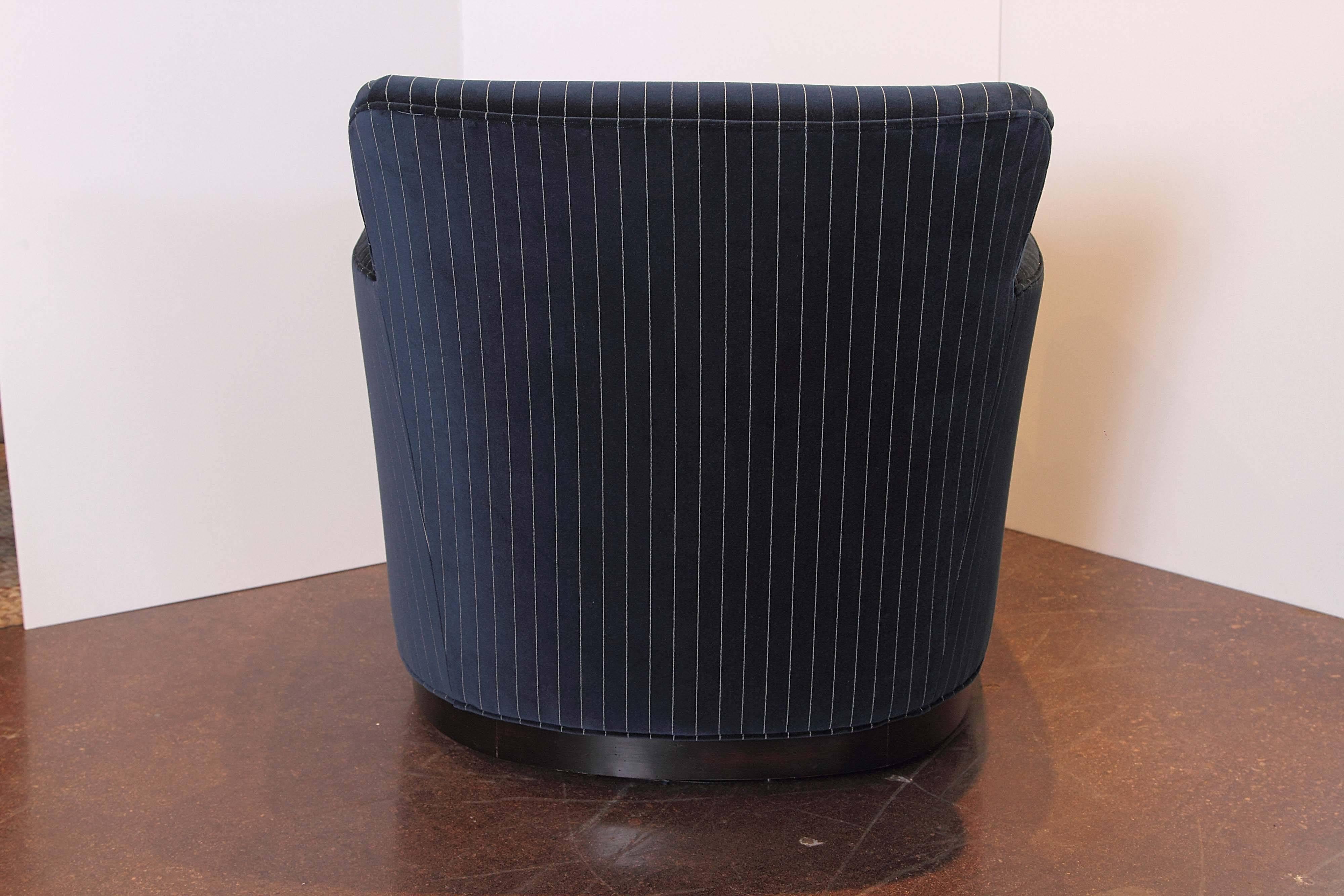 striped swivel chair