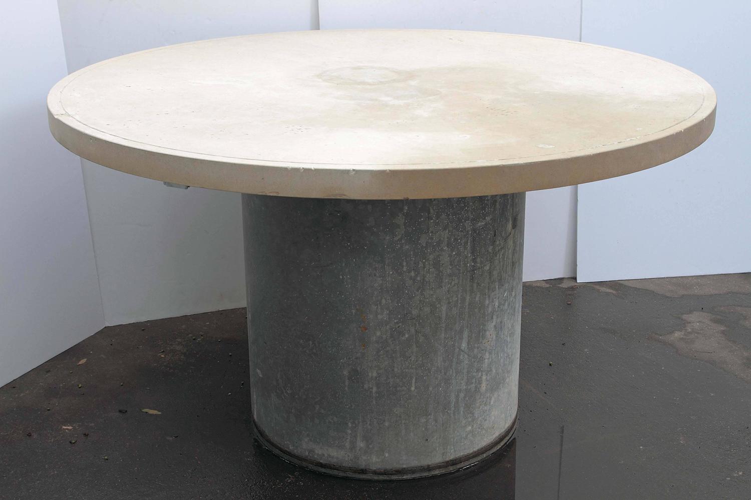 galvanised steel garden table