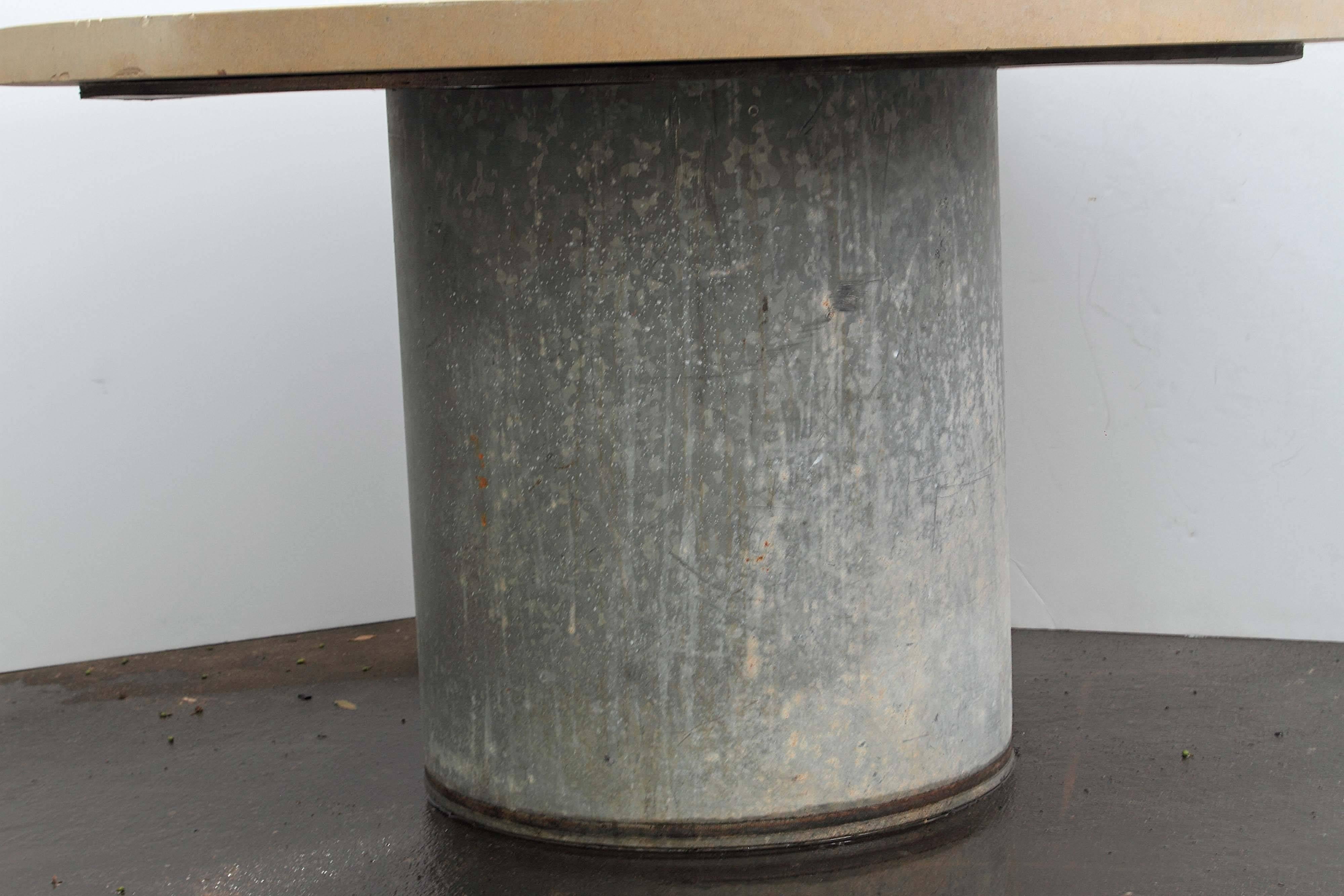 galvanized metal dining table