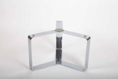 Round Brazilian Limestone and Chrome Coffee Table, c. 1970s