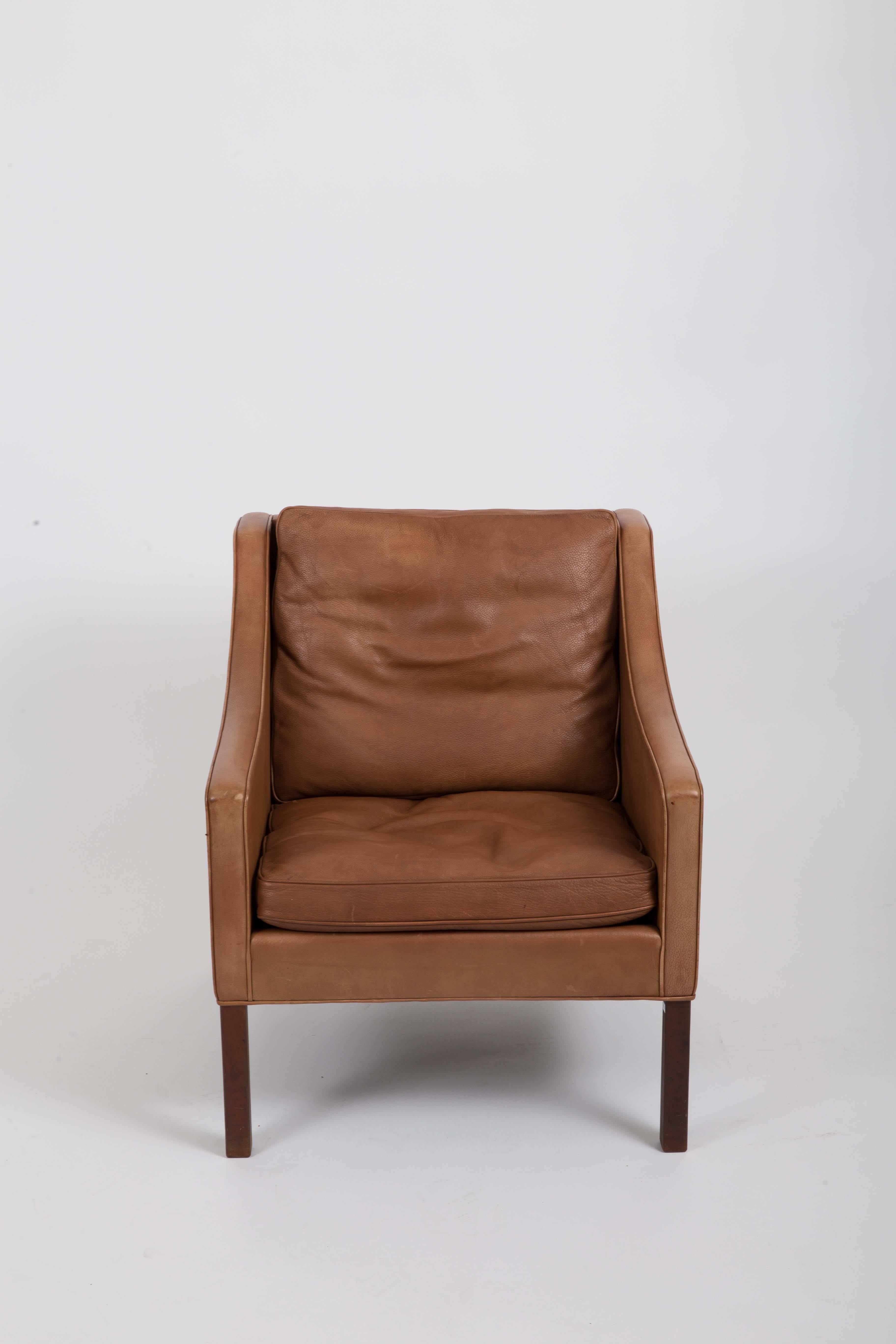 Danish Pair of Børge Mogensen Leather Chairs