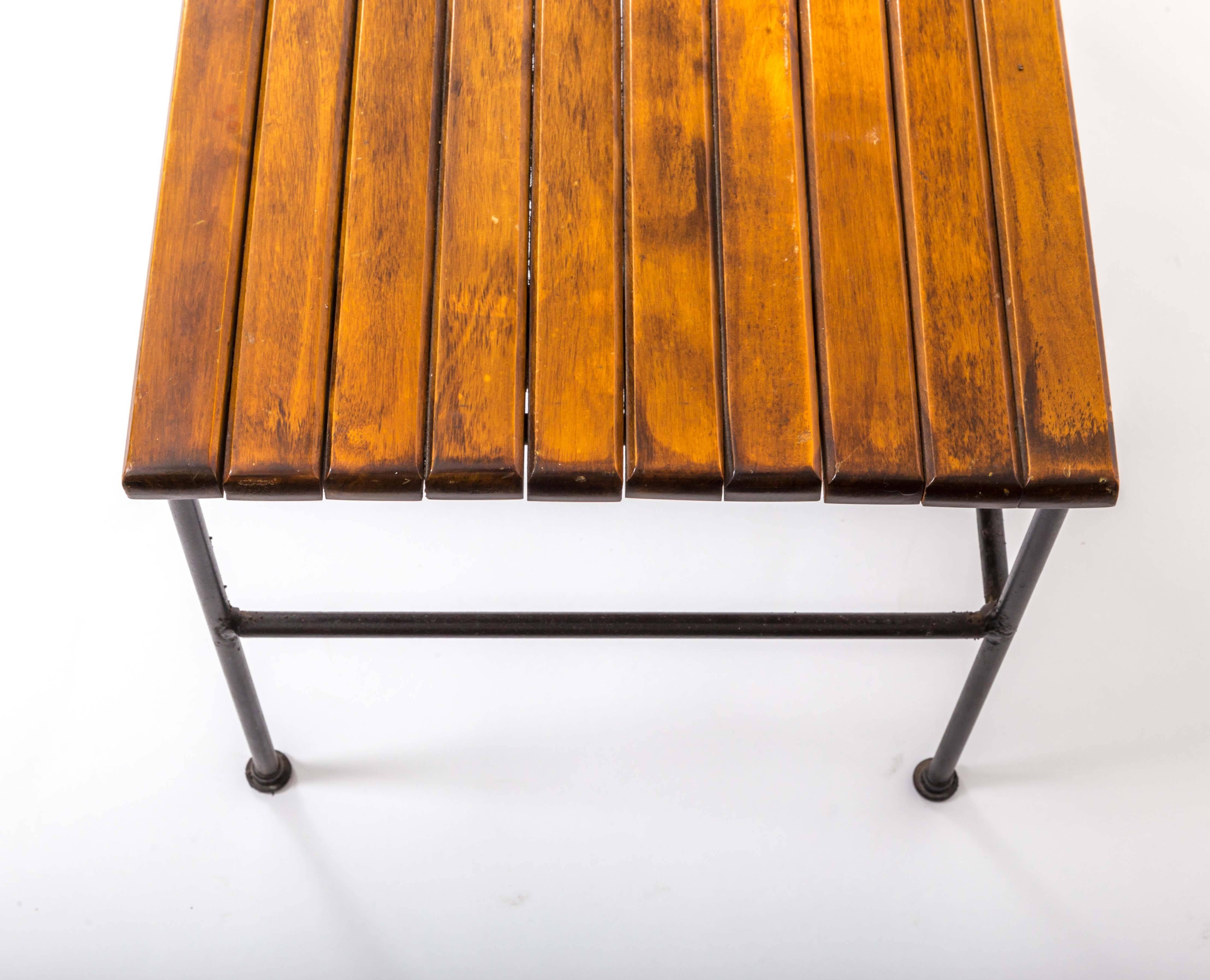 Wooden Slatted Bench by Arthur Umanoff 2