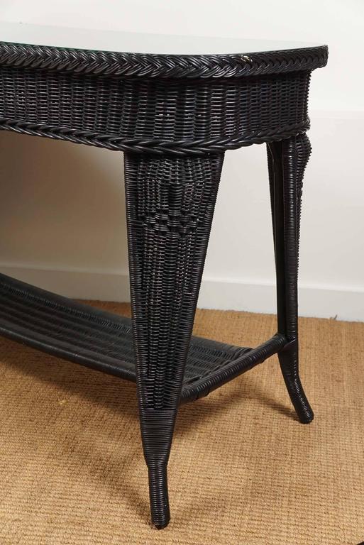 Black Wicker Sofa Table at 1stdibs