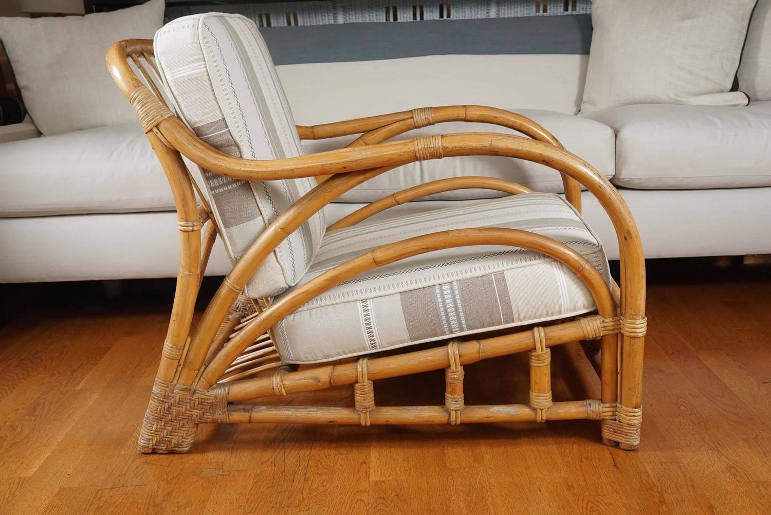 "Fancy" Rattan Lounge Chair at 1stdibs