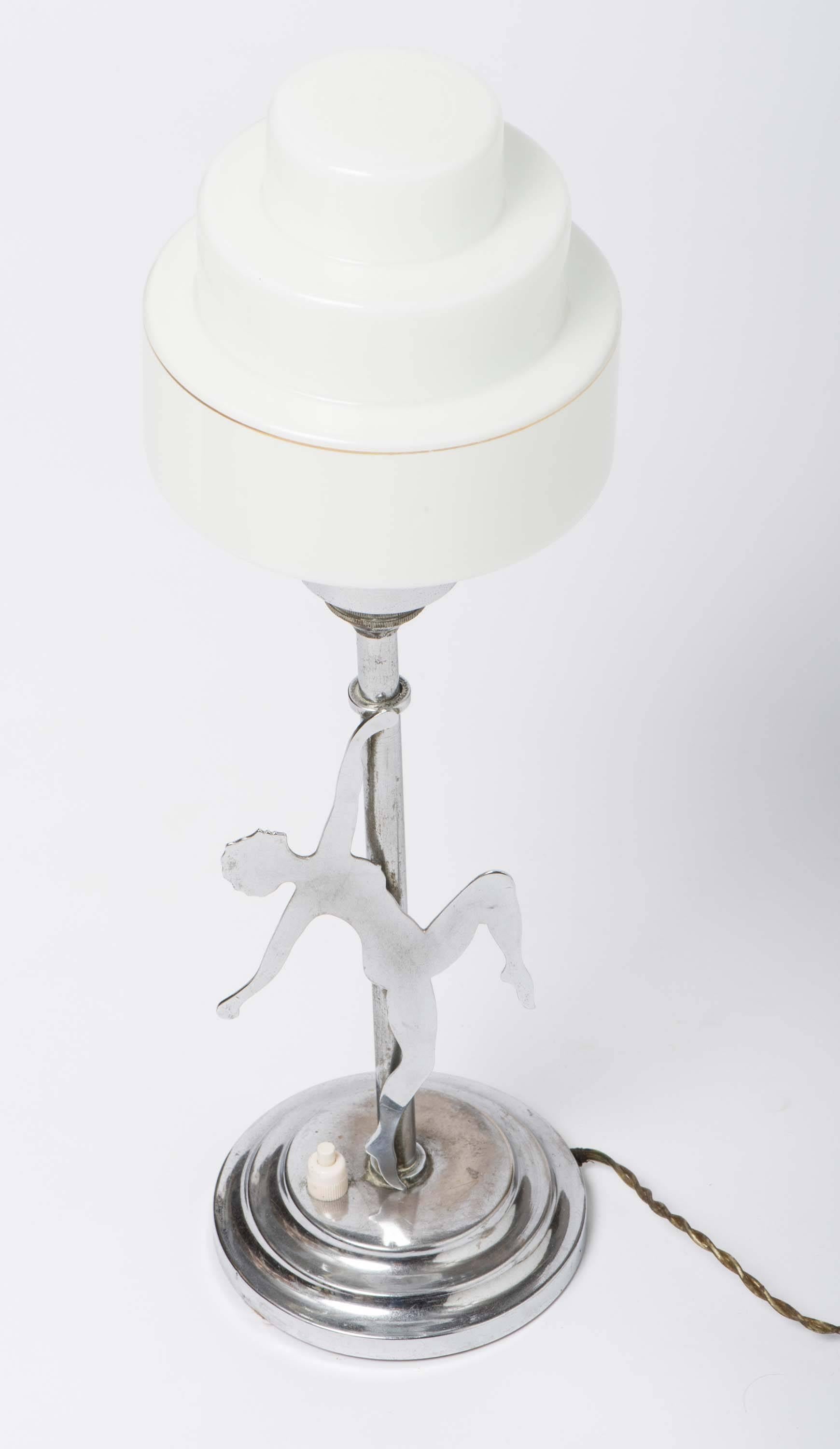 Early 20th Century Art Deco chrome table lamp, England circa 1925 For Sale