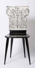Piero Fornasetti chair "Capitello Corinizio", Italy circa 1960