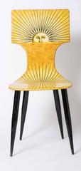 Piero Fornasetti lithographically printed chair "Sole", Italy circa 1950